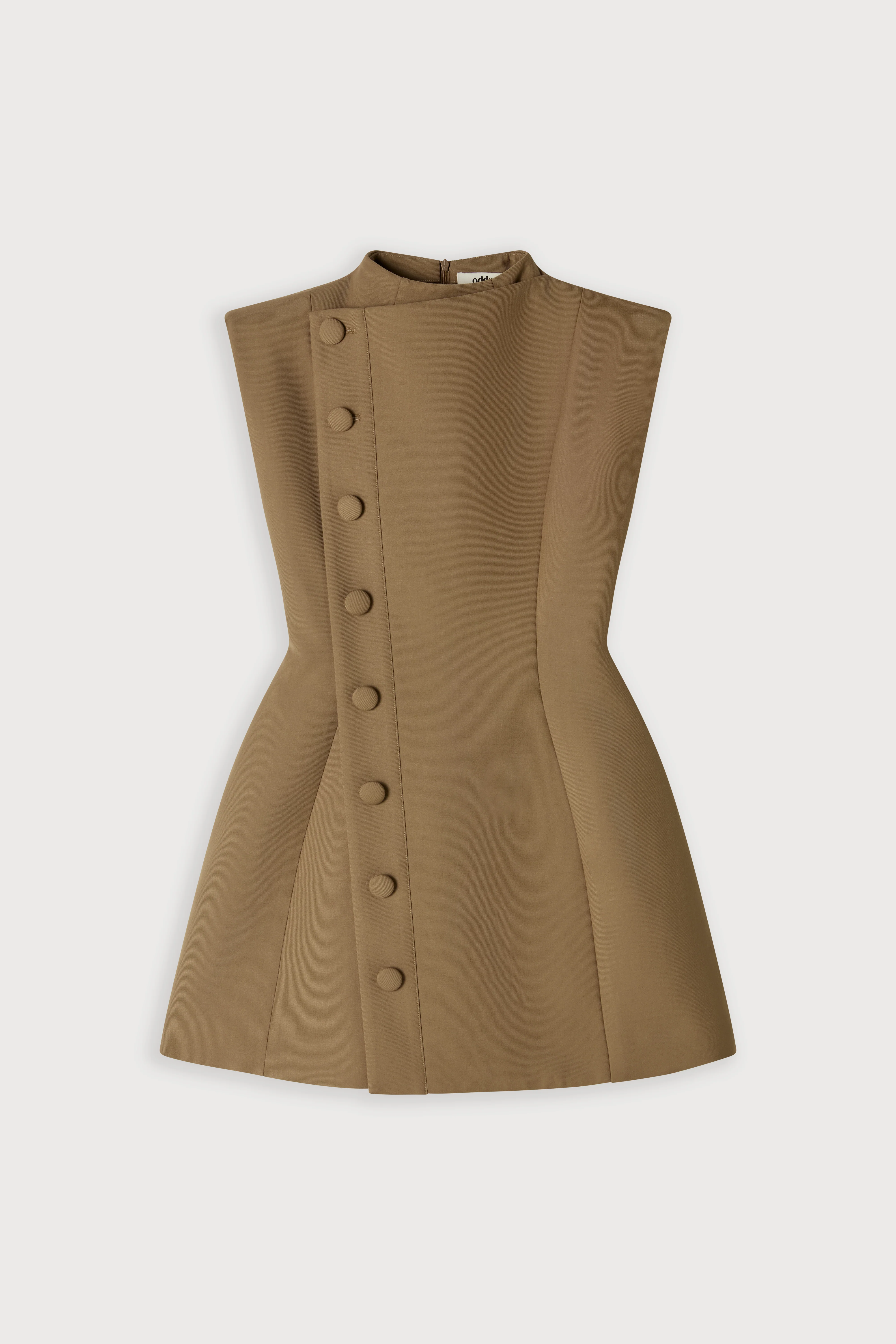 Sleeveless Button Detail Mini Dress