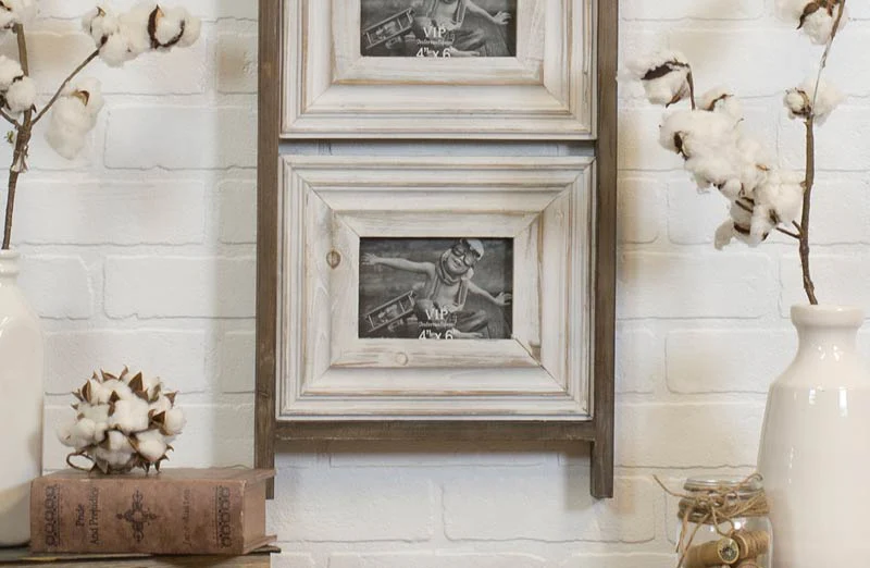 Distressed Wood Ladder Collage Frame