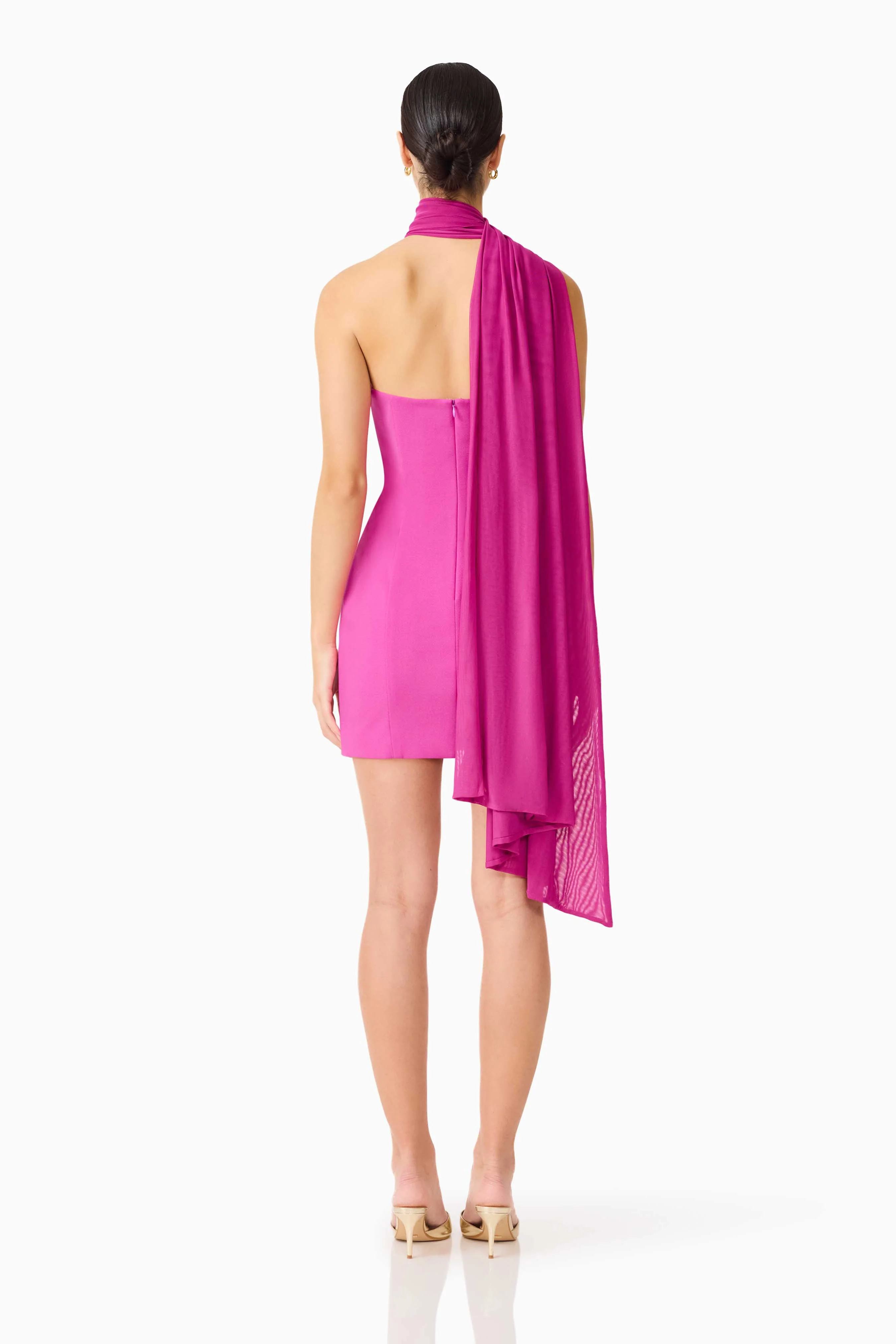 Chantal Asymmetrical Mini Dress in Pink