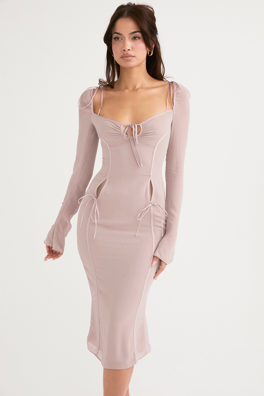 Crystal Cutout Midi Dress