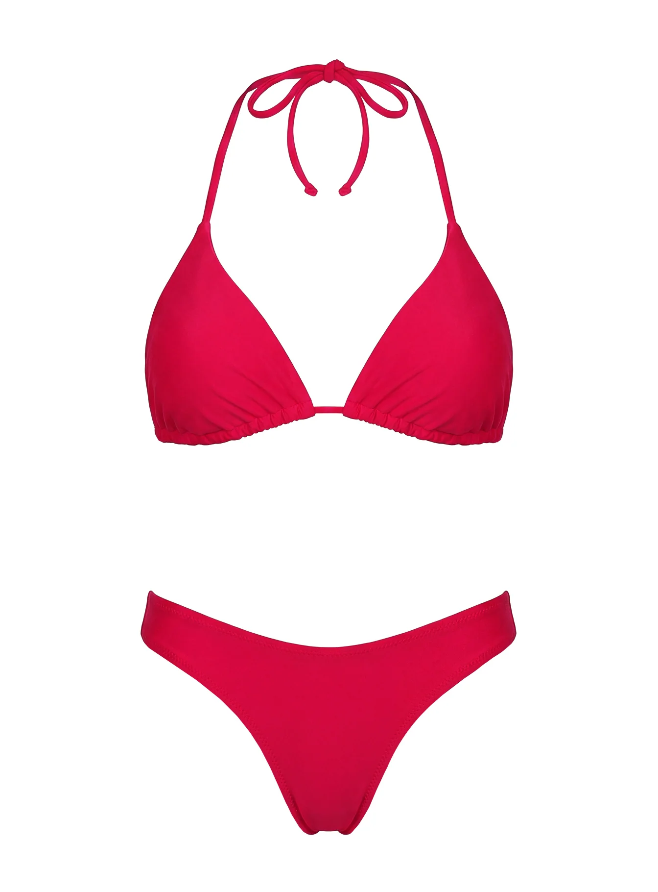 Jenner Triangle Bikini Top Red