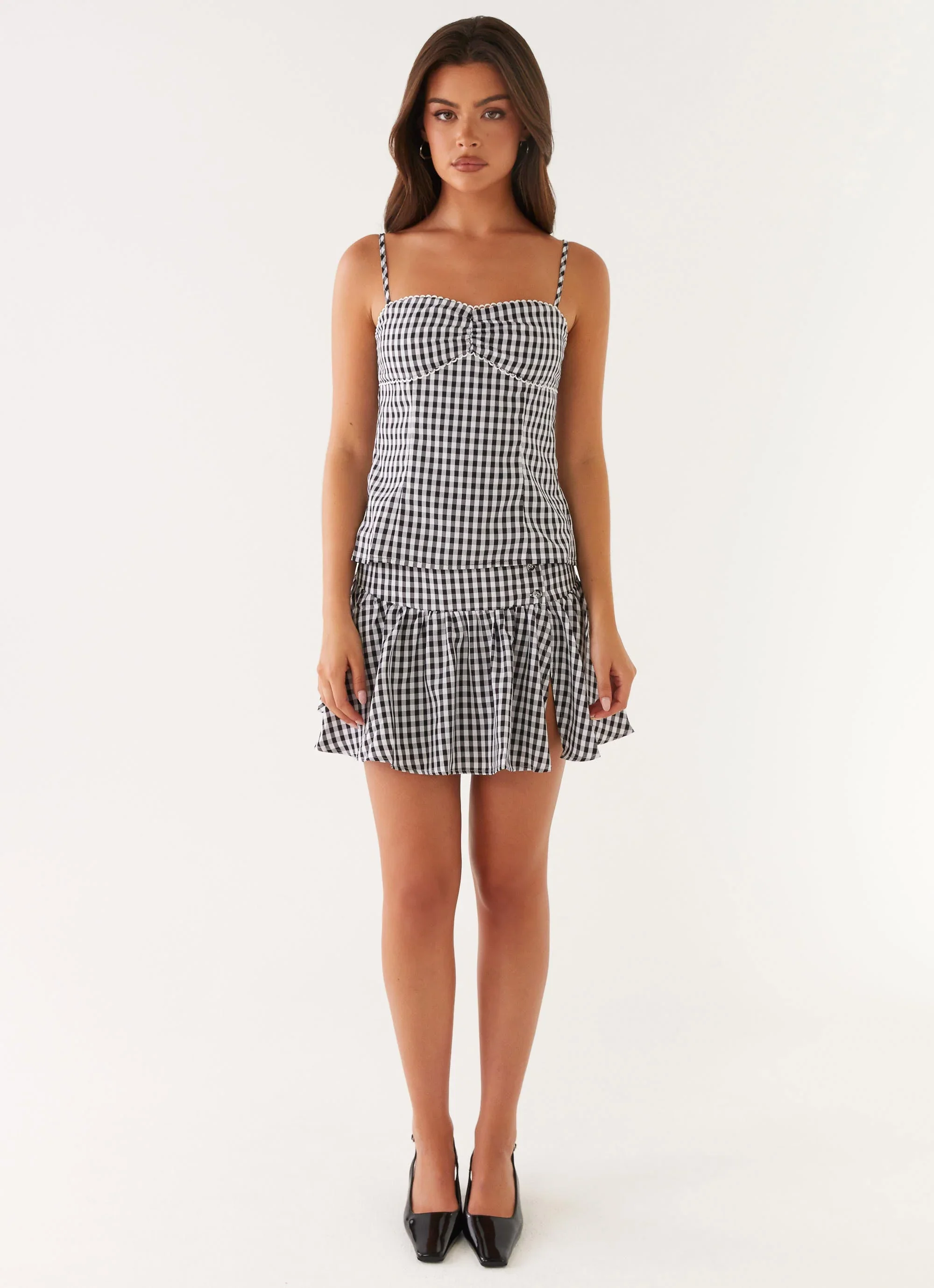 Bellamy Top - Black Gingham