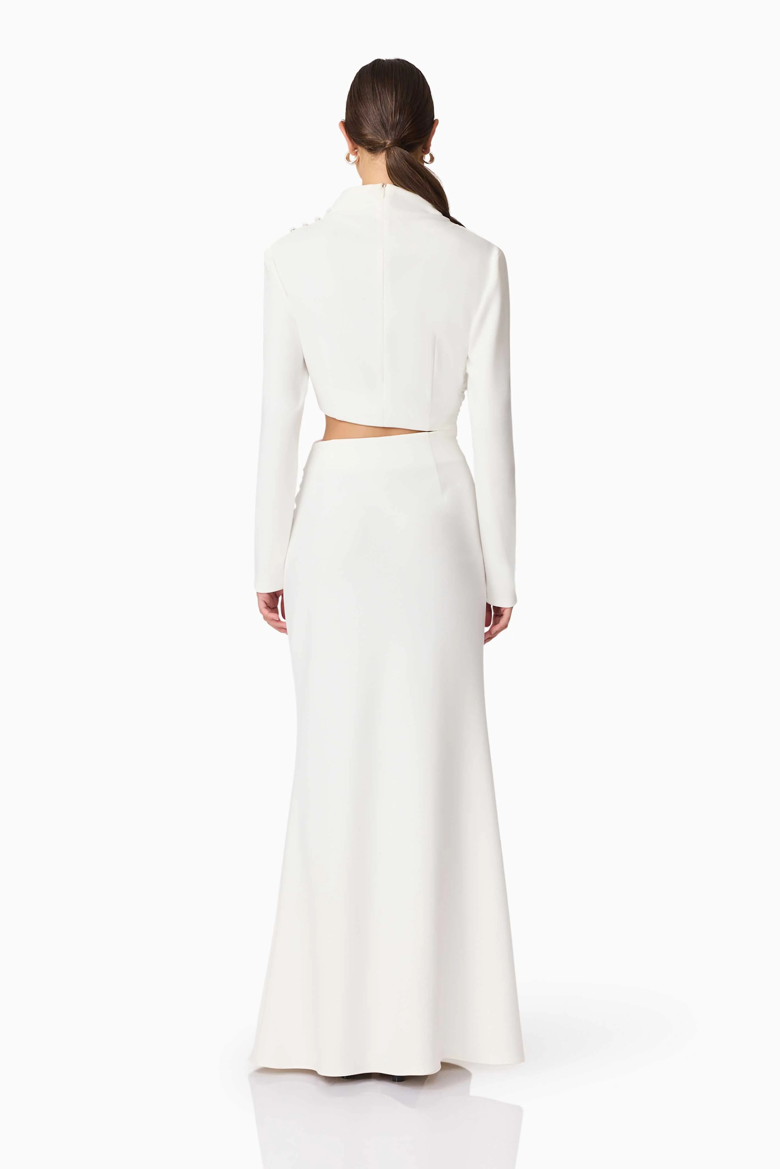 Nerissa Long Sleeve Gown in White