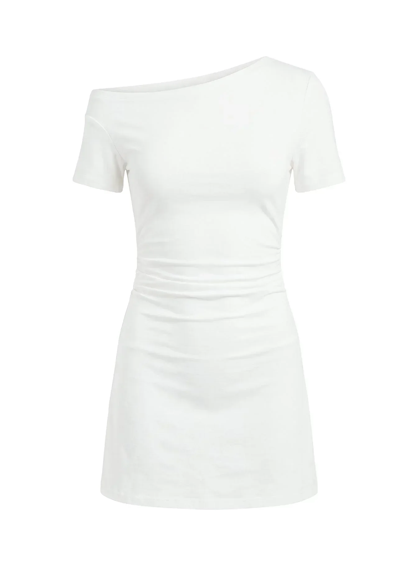 Avriana Off Shoulder T-Shirt Mini Dress White