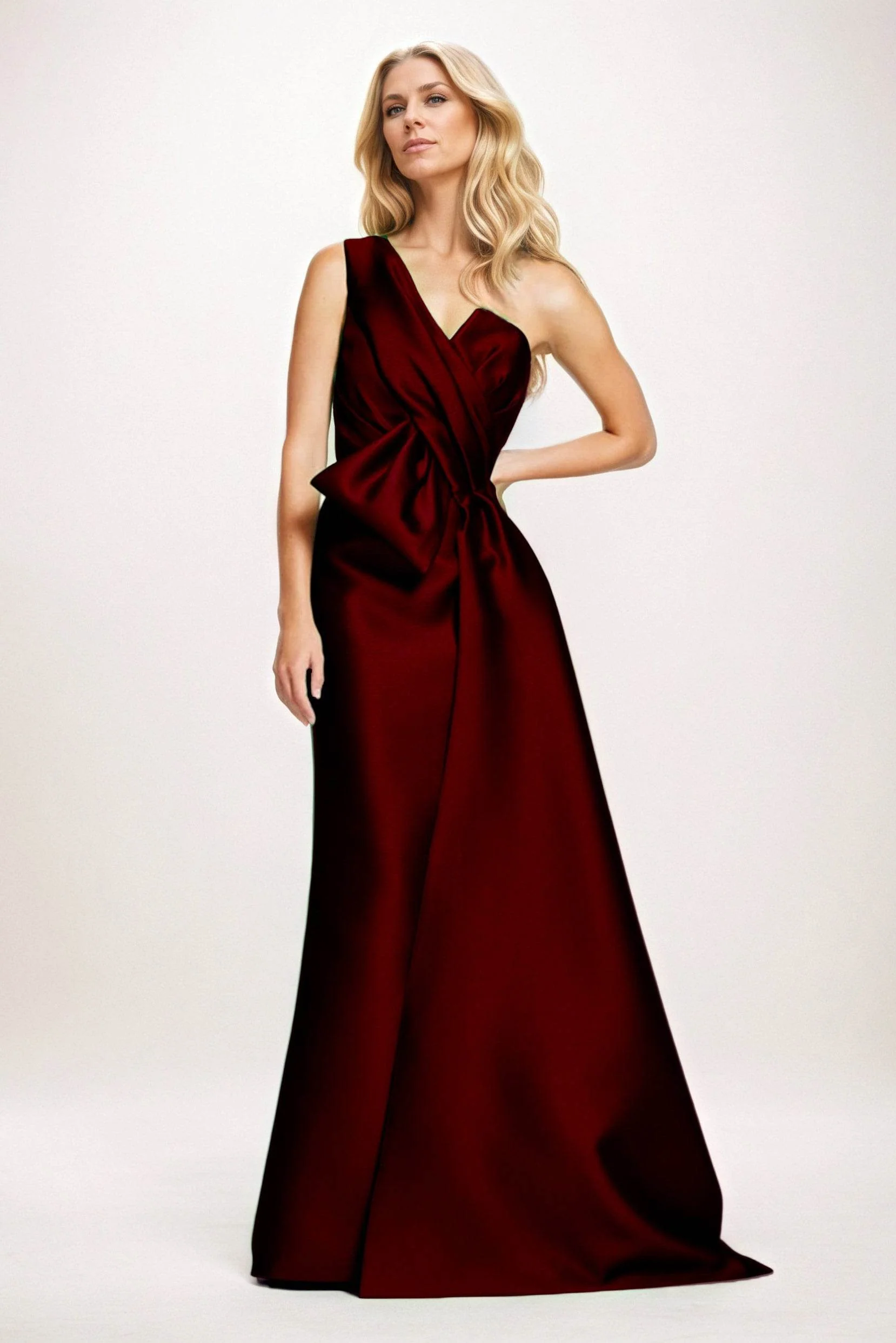Sheath-Column Maxi Satin Mother of the Bride Dresses CM0410