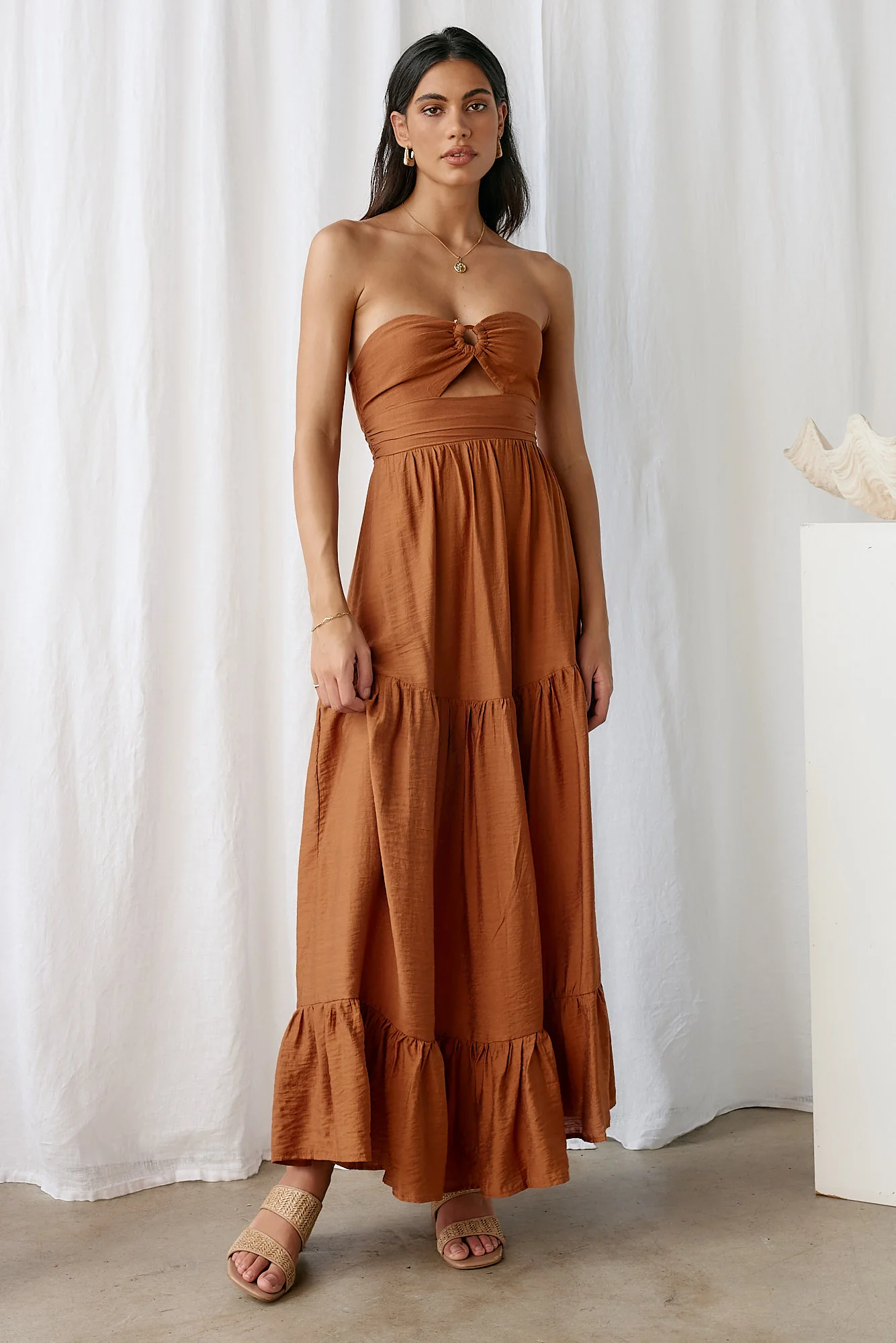 Let's Fly Away Maxi Dress Tan