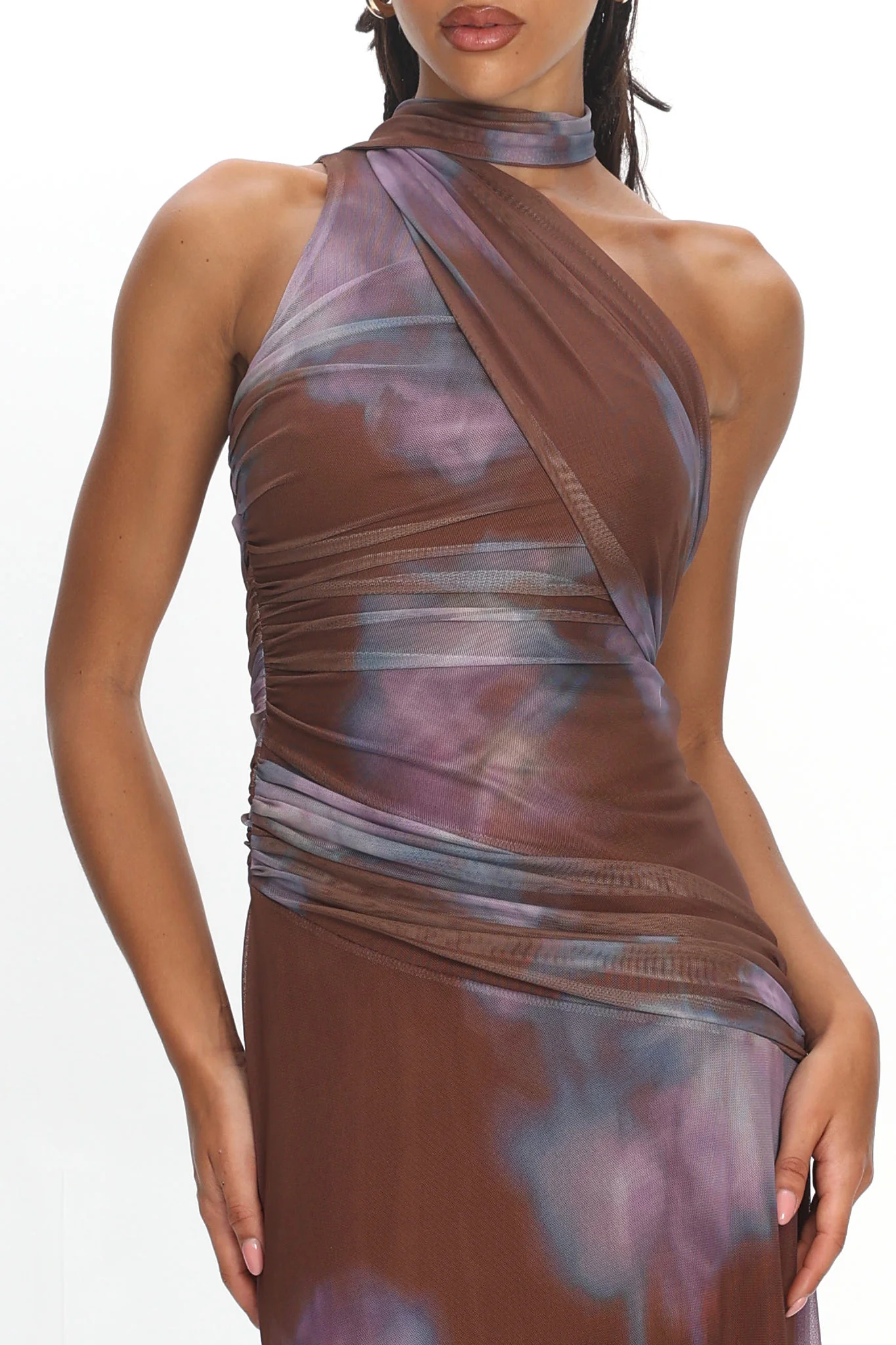 Solene Midi Dress Chocolate - FASHION NOB