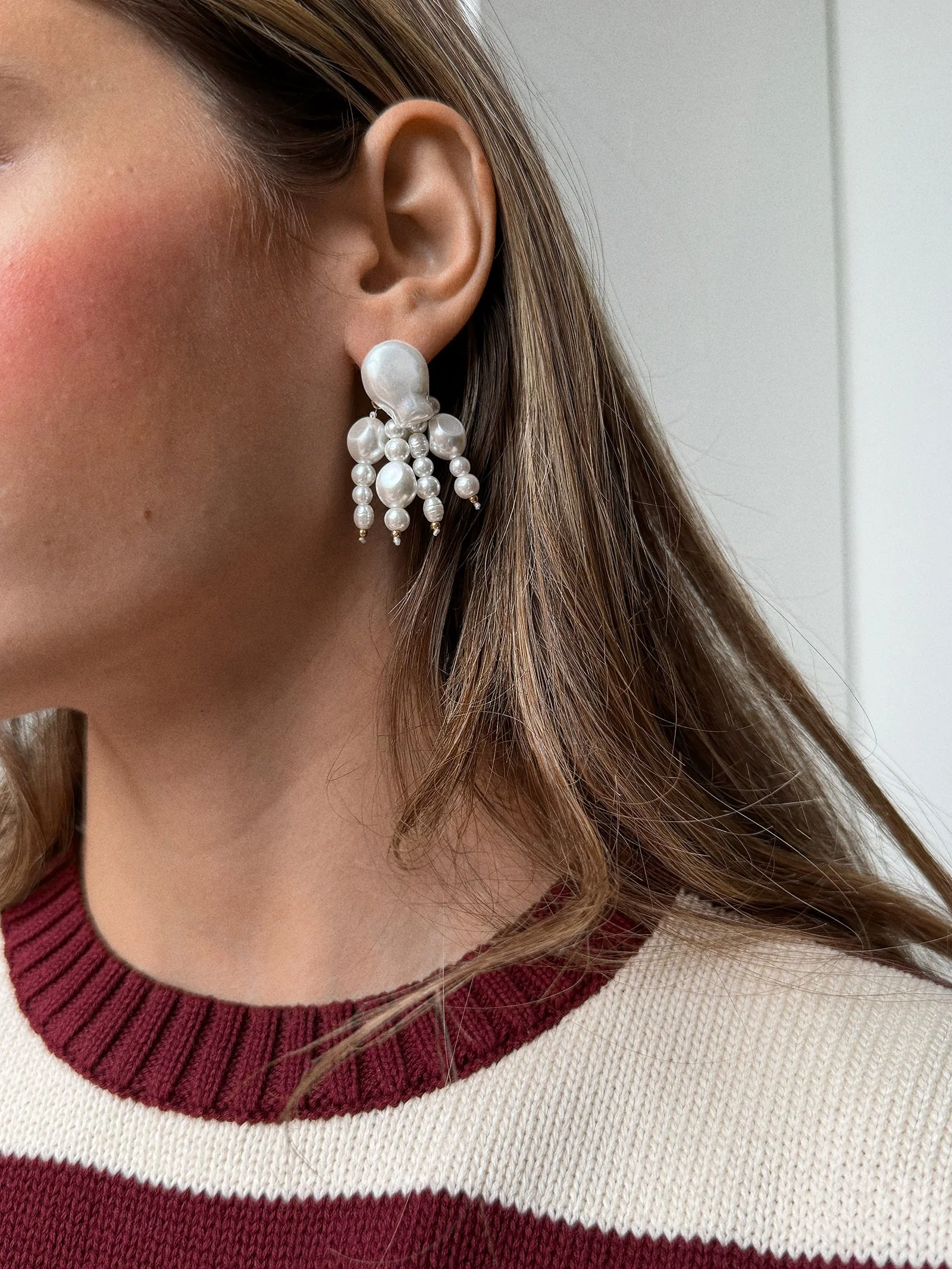 Adeline Statement Pearl Earrings - Pearl