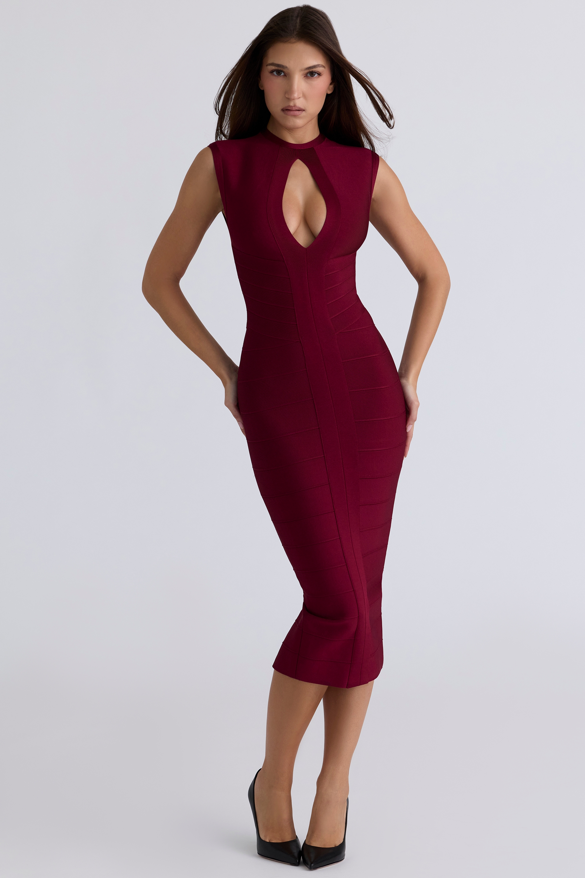 ruby bandage midi dress