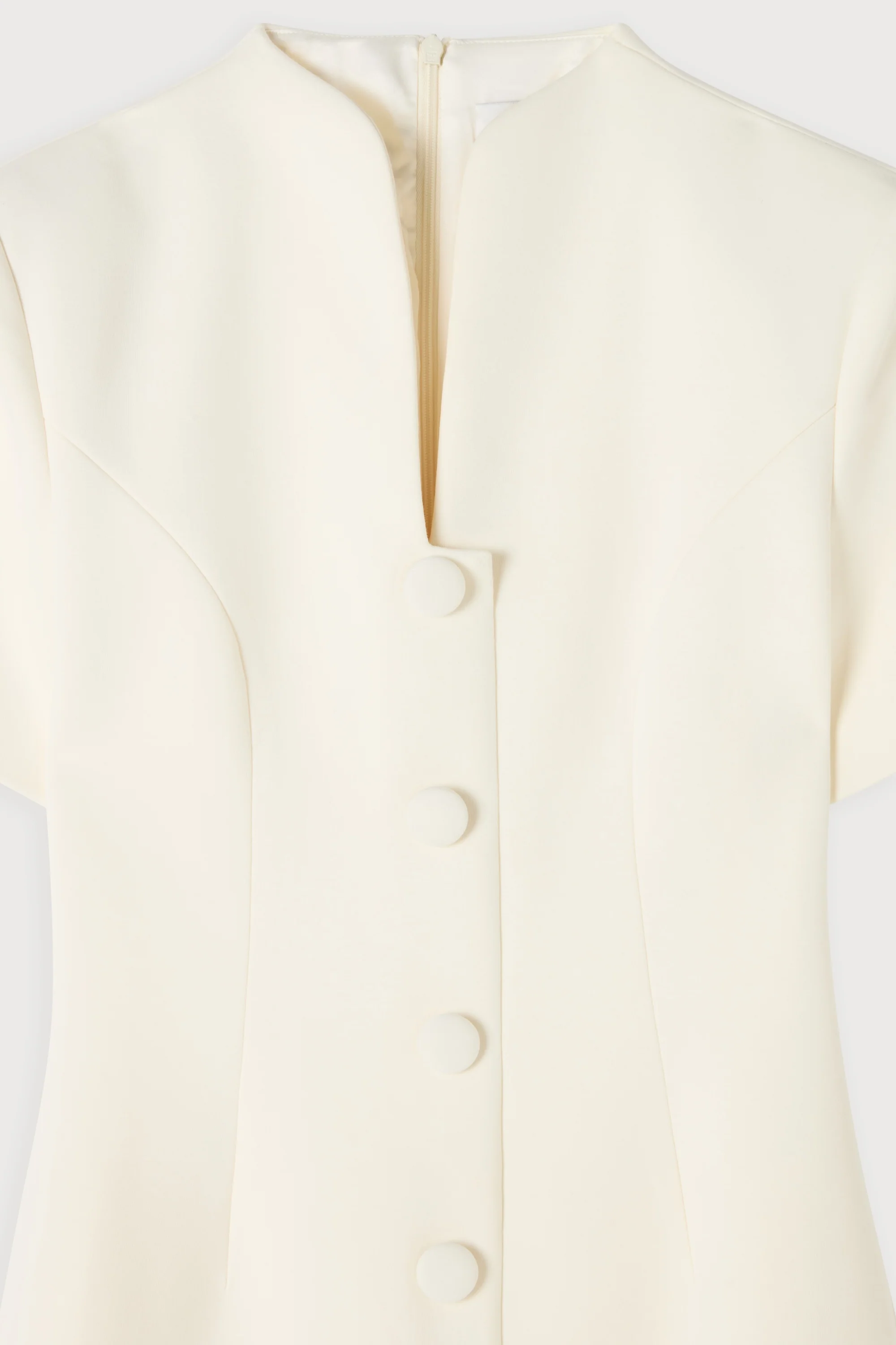 Cotton Mix Button Midi Dress