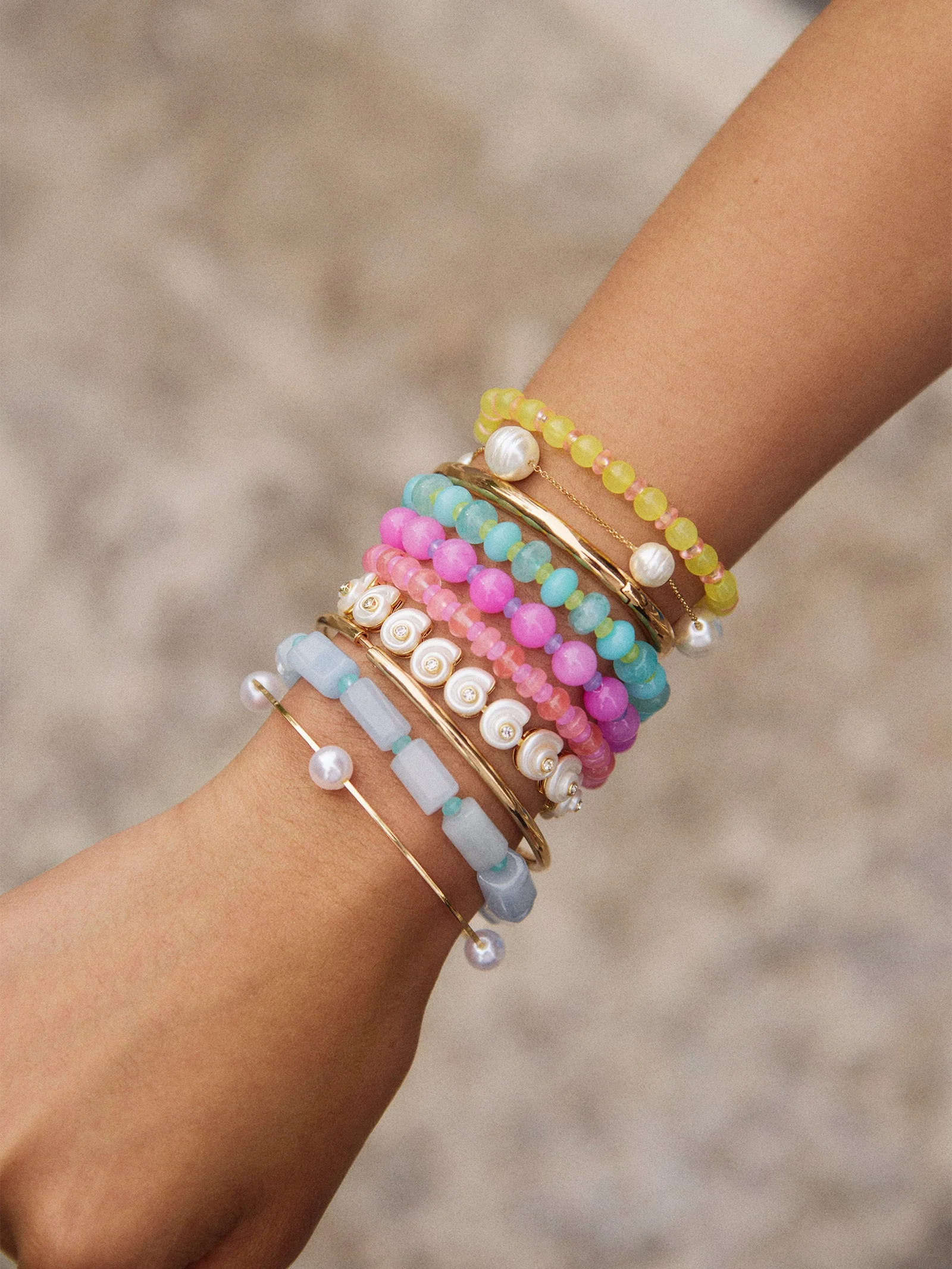 Darcy Semi-Precious Beaded Bracelet Set - Light Multi