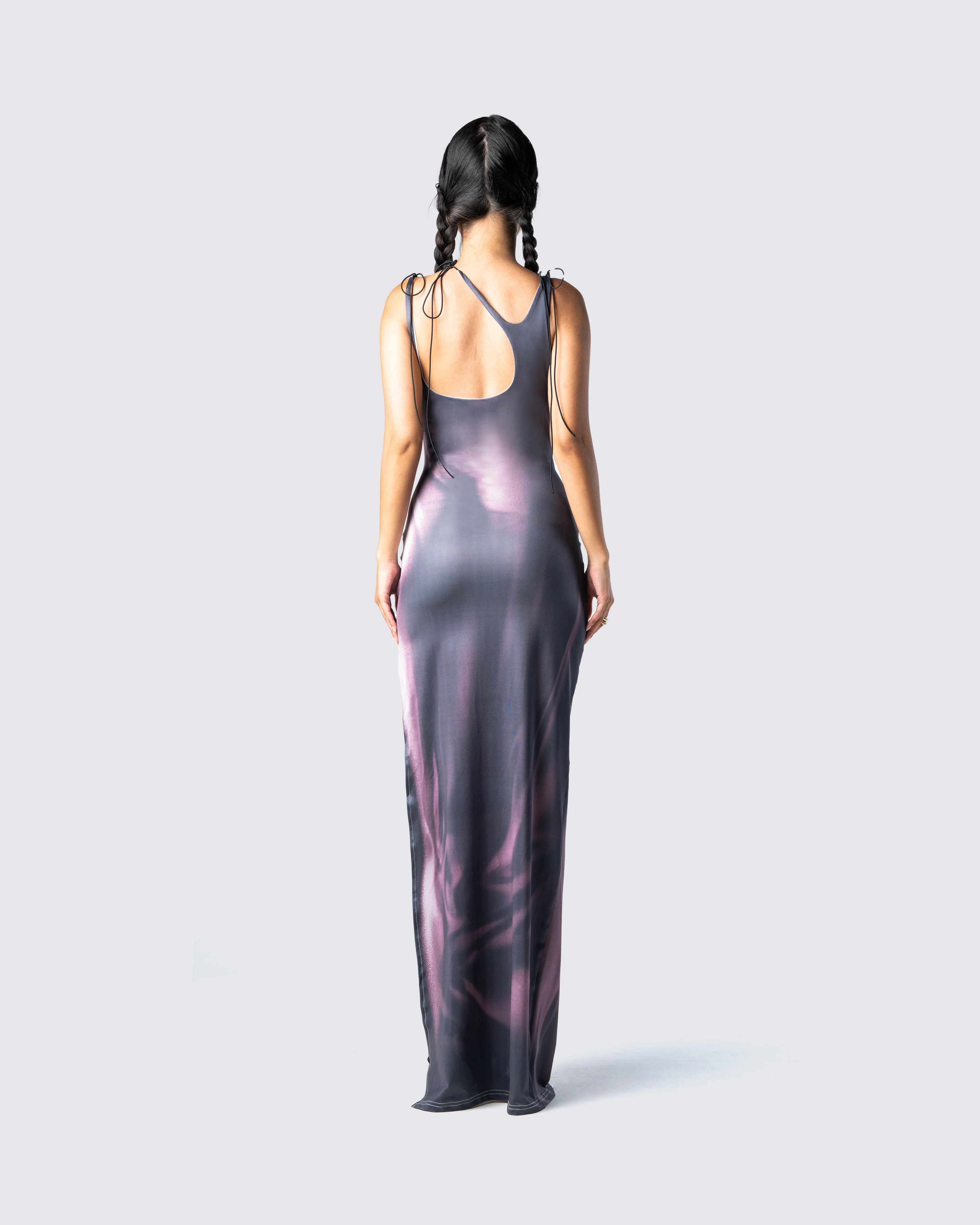 Kala Maroon Body Print Midi Dress