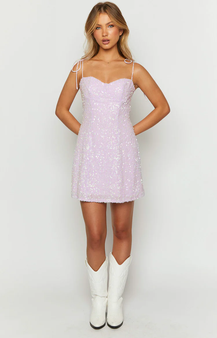 Penny Lane Purple Sequin Mini Dress - luluinthesky