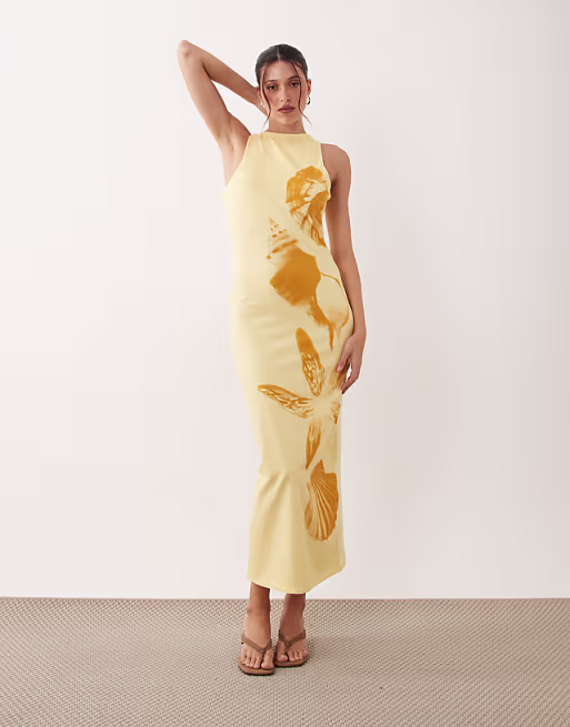 shell print maxi dress