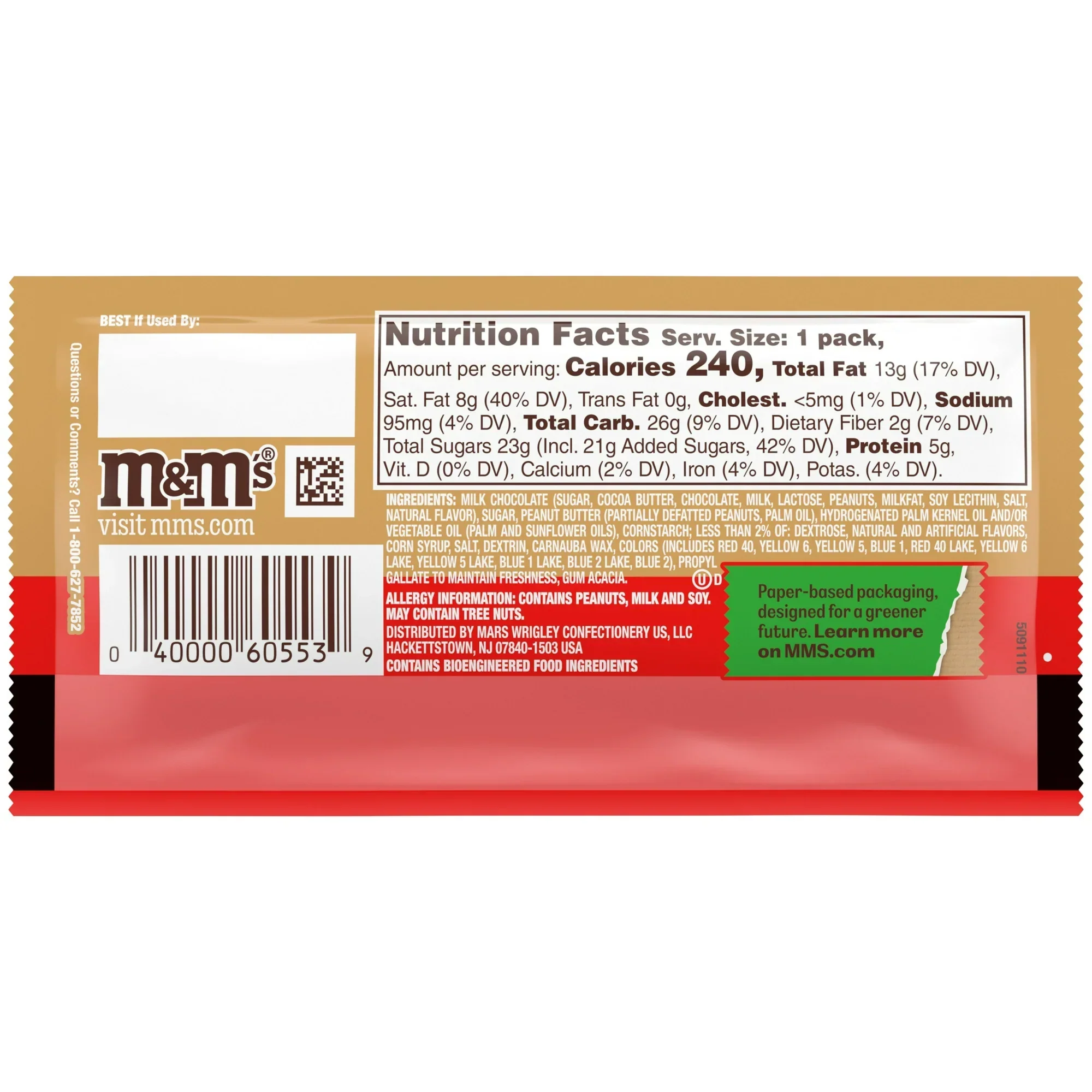 M&M’s Peanut Butter & Jelly Candy Bag, 1.41 oz Pack