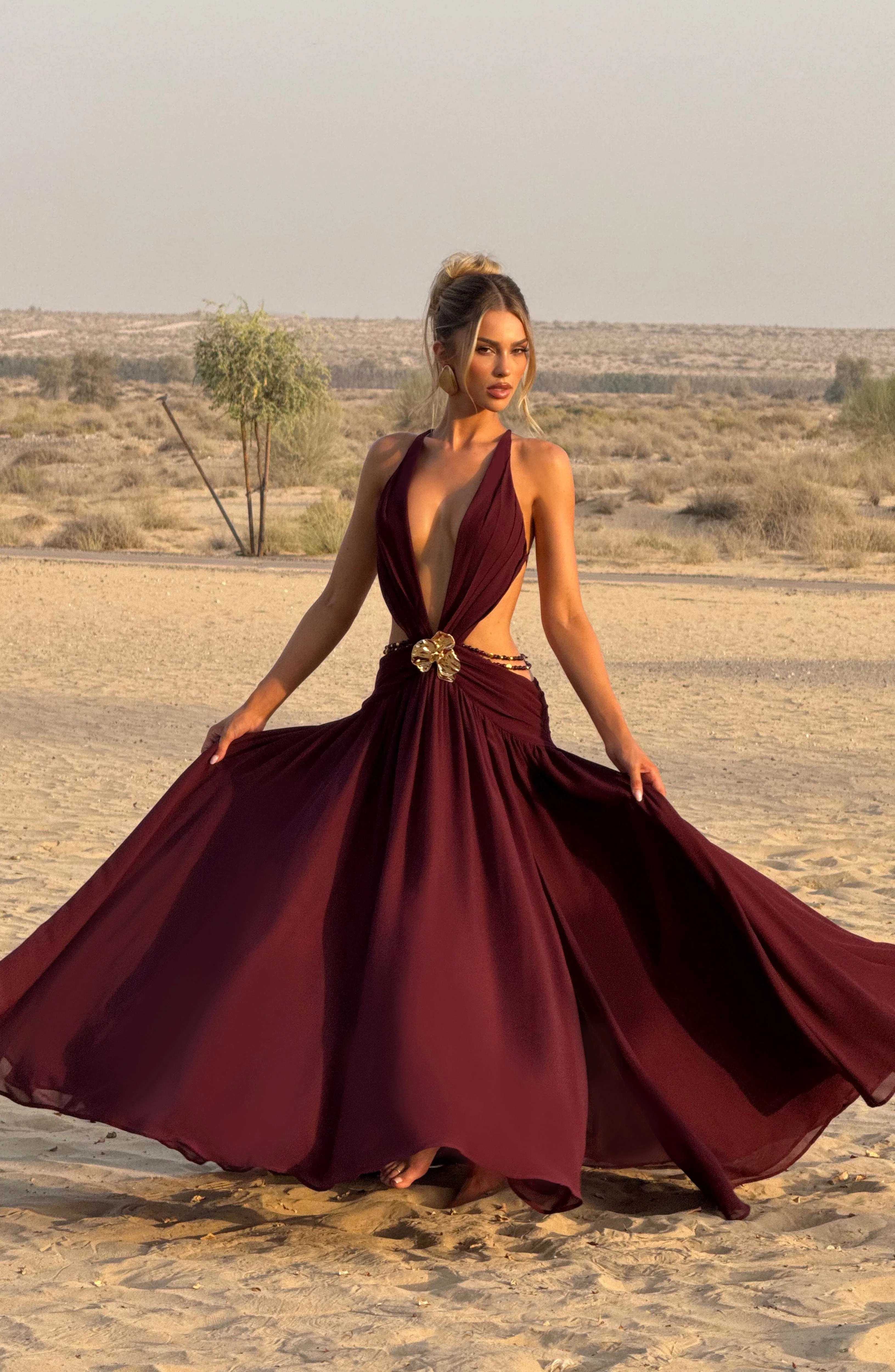 Indianna Maxi Dress - Cherry Lacquer