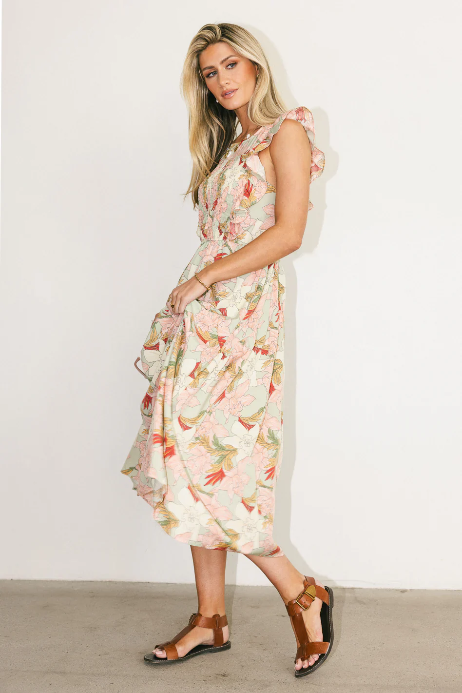 Kelsey Smocked Midi Dress