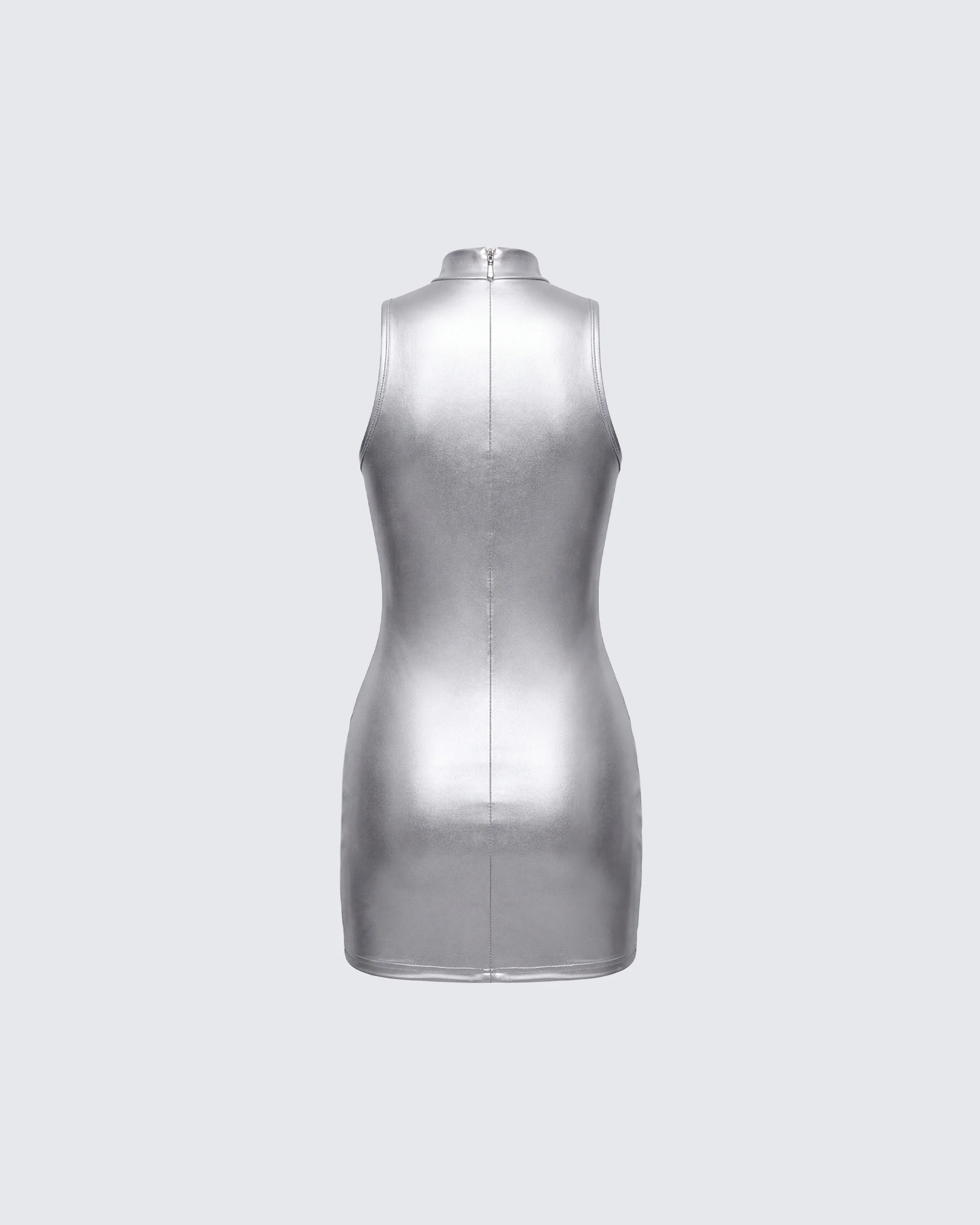 Gisele Silver Metallic Logo Dress