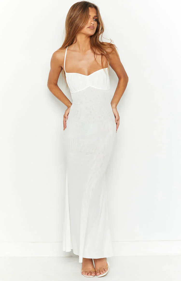 Elysium White Maxi Dress - luluinthesky