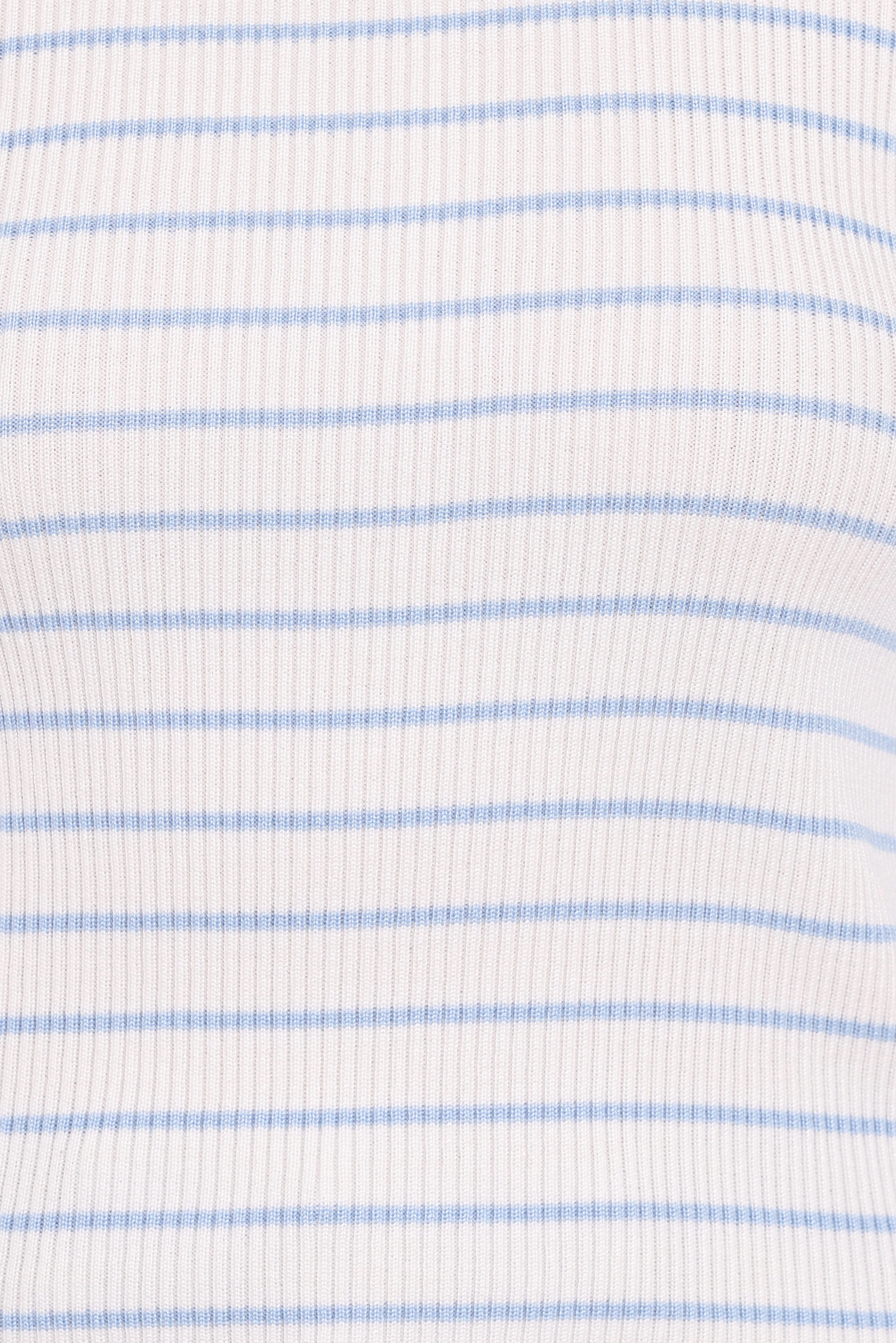 Stacie Ribbed Knit Top - Light Blue Stripe