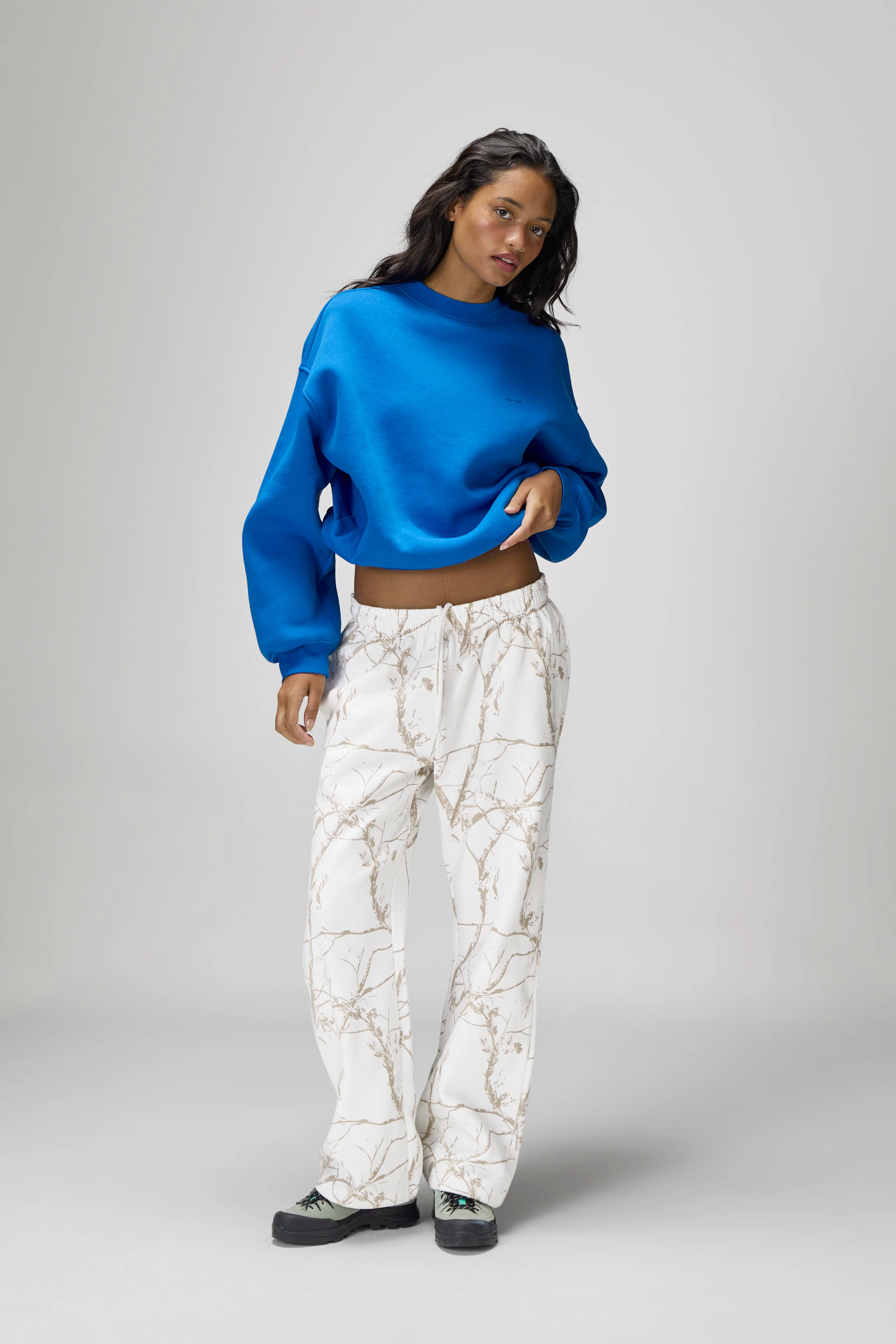 Ranch Wide Leg Sweatpants in Milk Camo