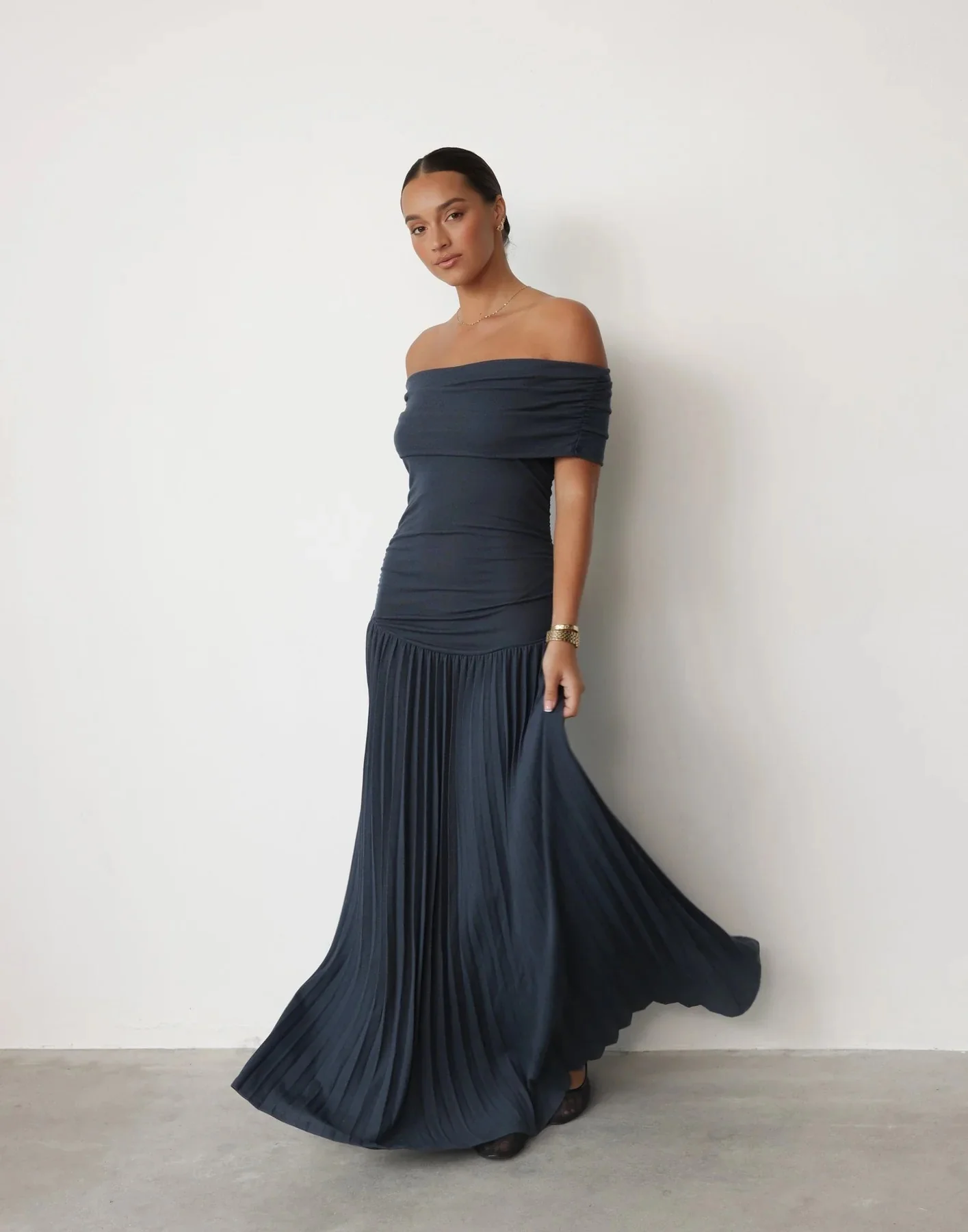 Quill Twisted Pleat Maxi Dress