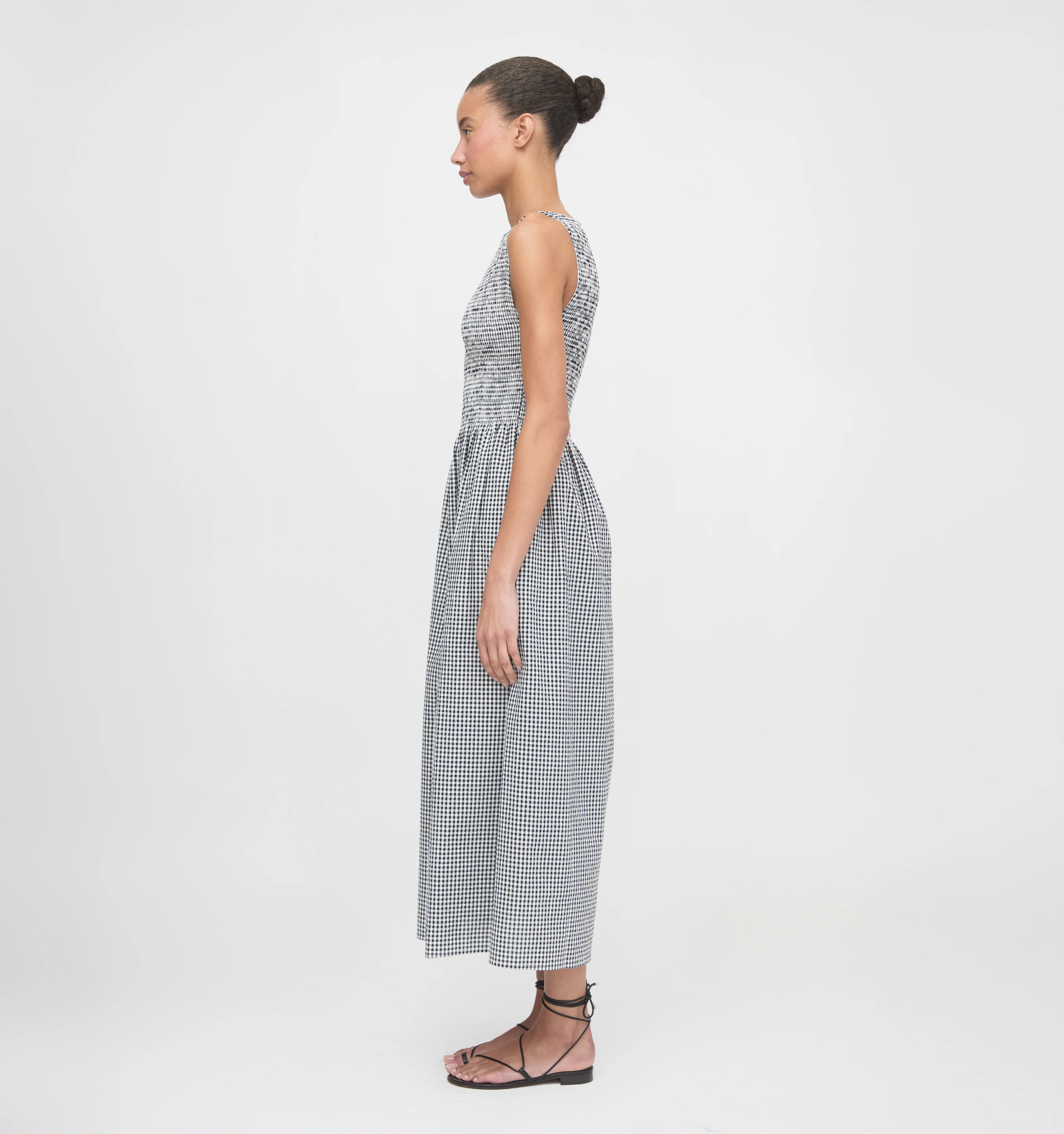The Cosima Nap Dress - Black/Sand Gingham