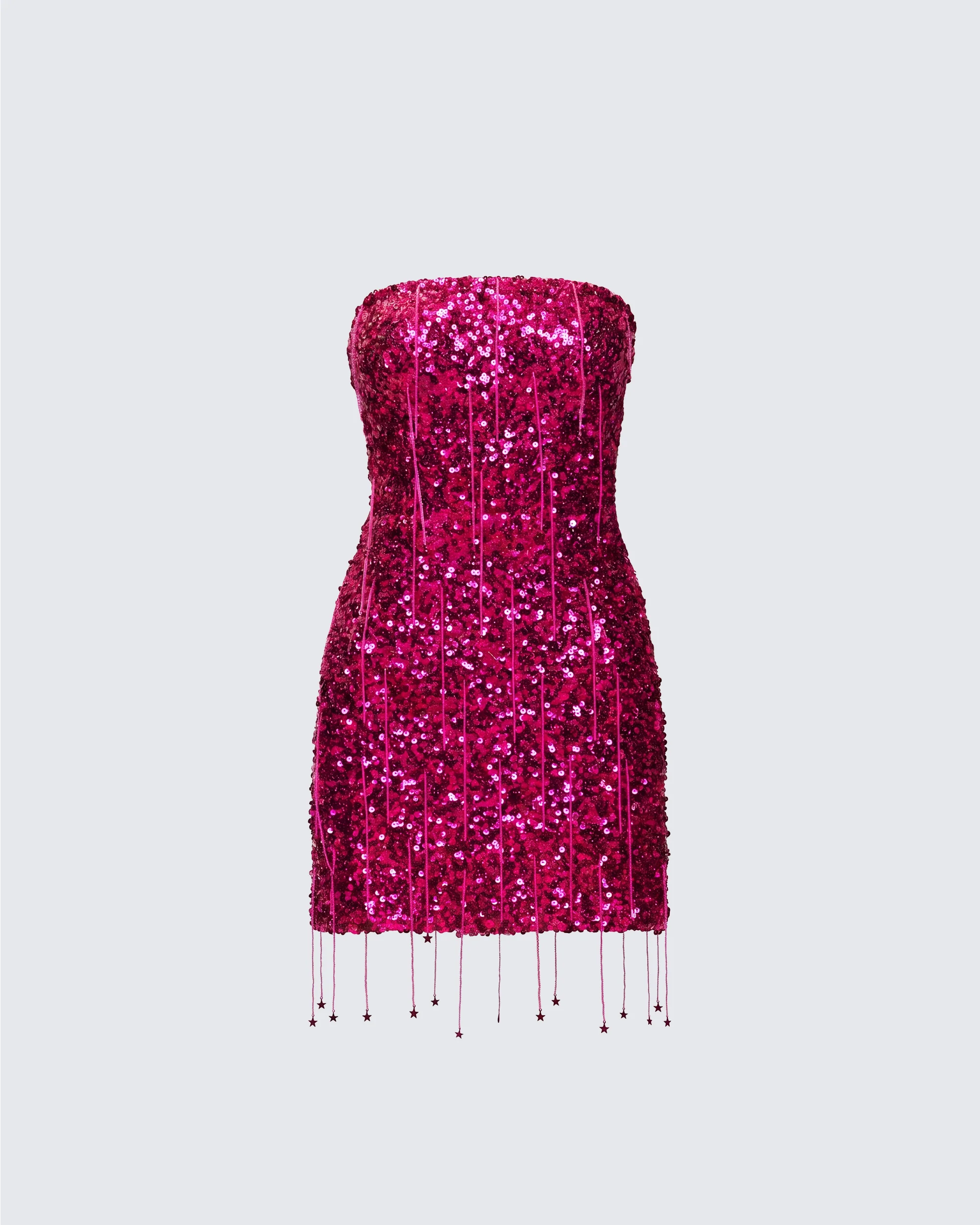 Darcie Pink Hand Beaded Sequin Mini Dress