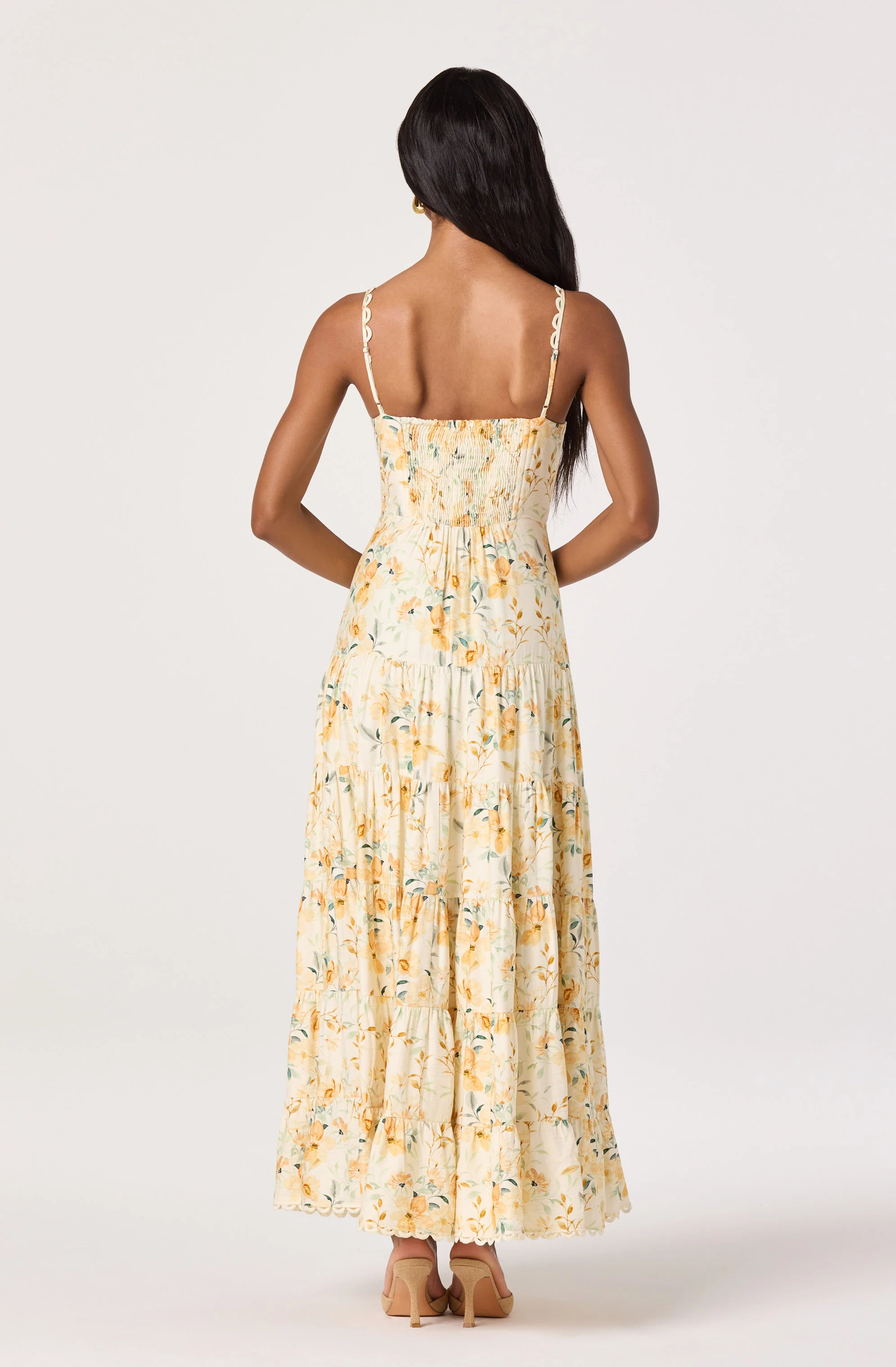 Tazia Scalloped Sweetheart Maxi Dress
