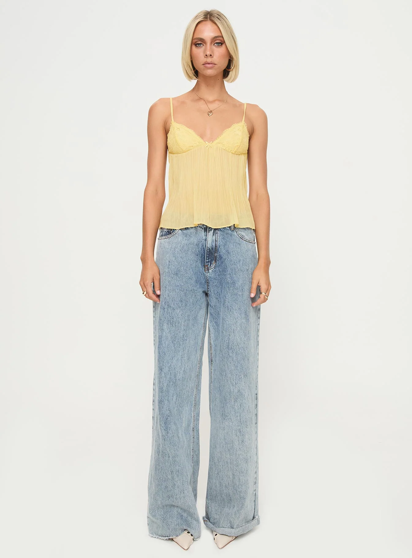 Zami Pleat Top Lemon