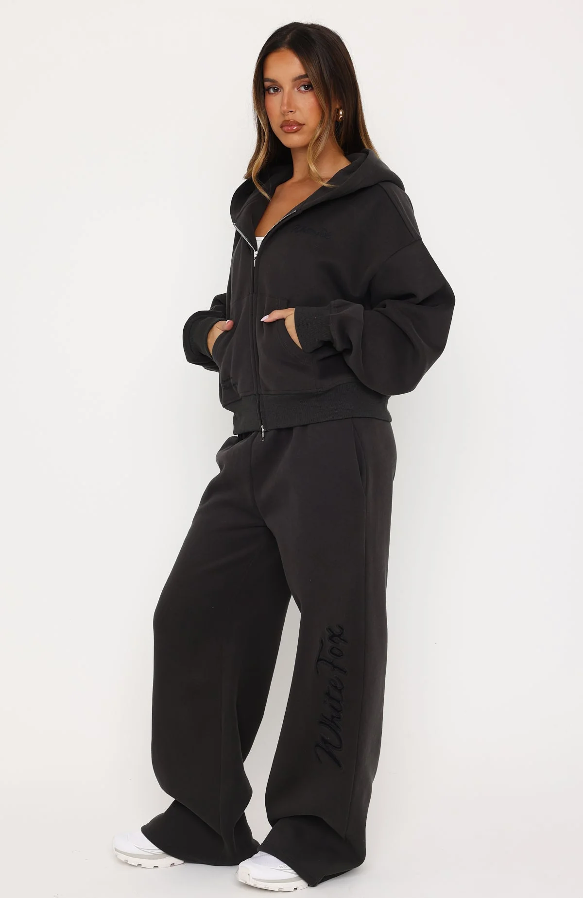 Studio 17 Willa Wide Leg Sweatpants Charcoal