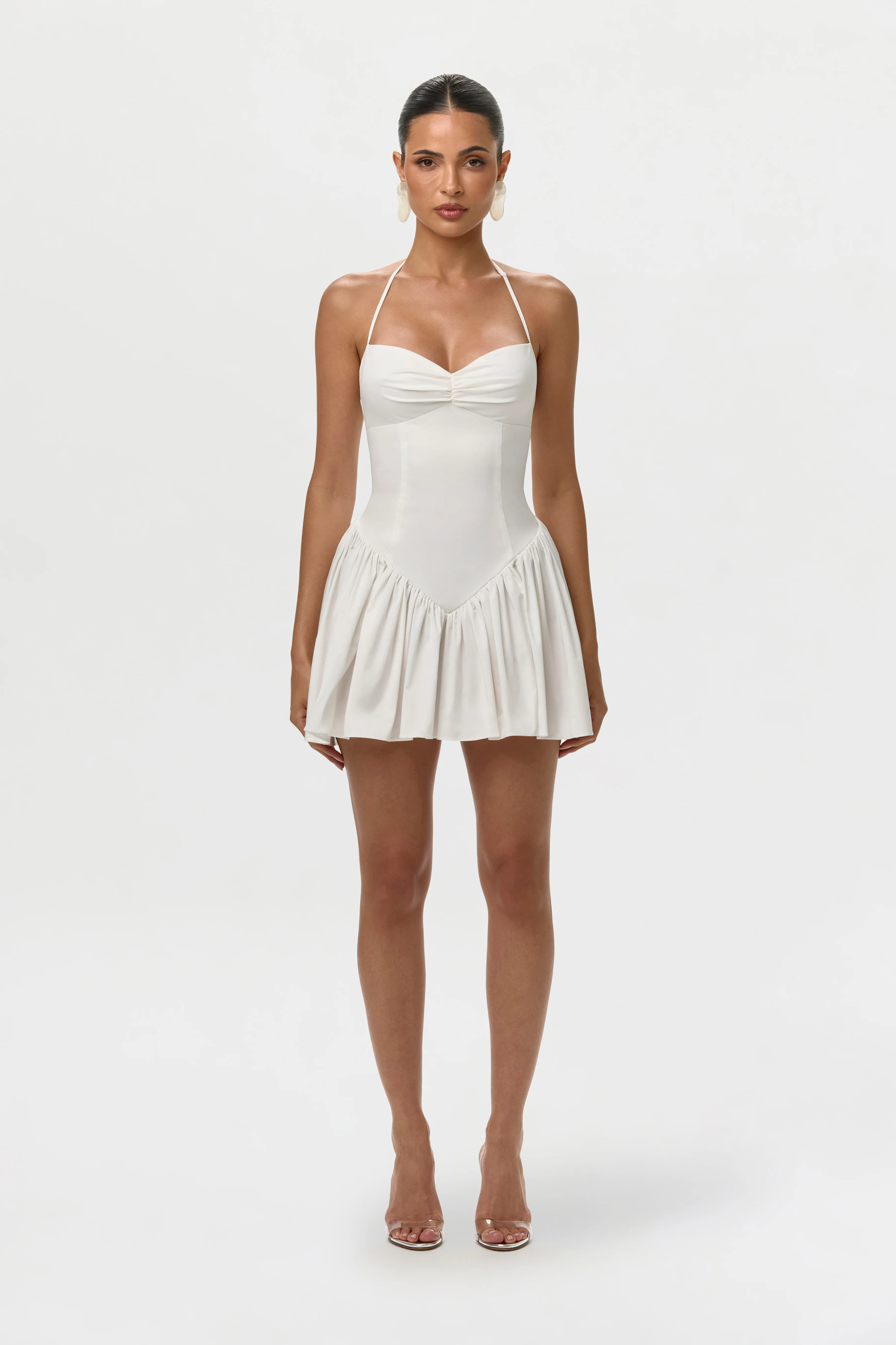 Shirting Poplin Halter Mini Dress