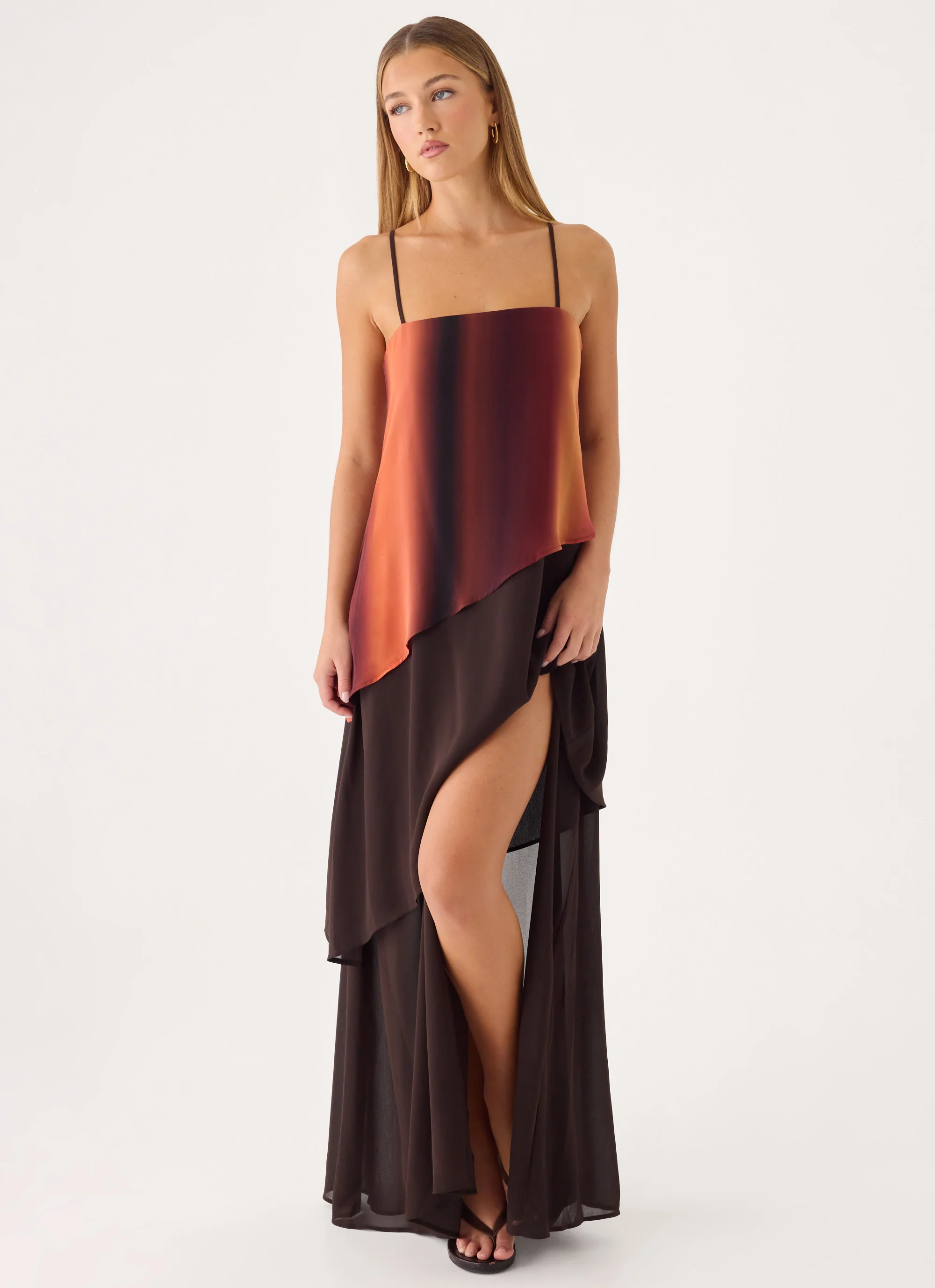 Ruesella Maxi Dress - Brown - luluinthesky