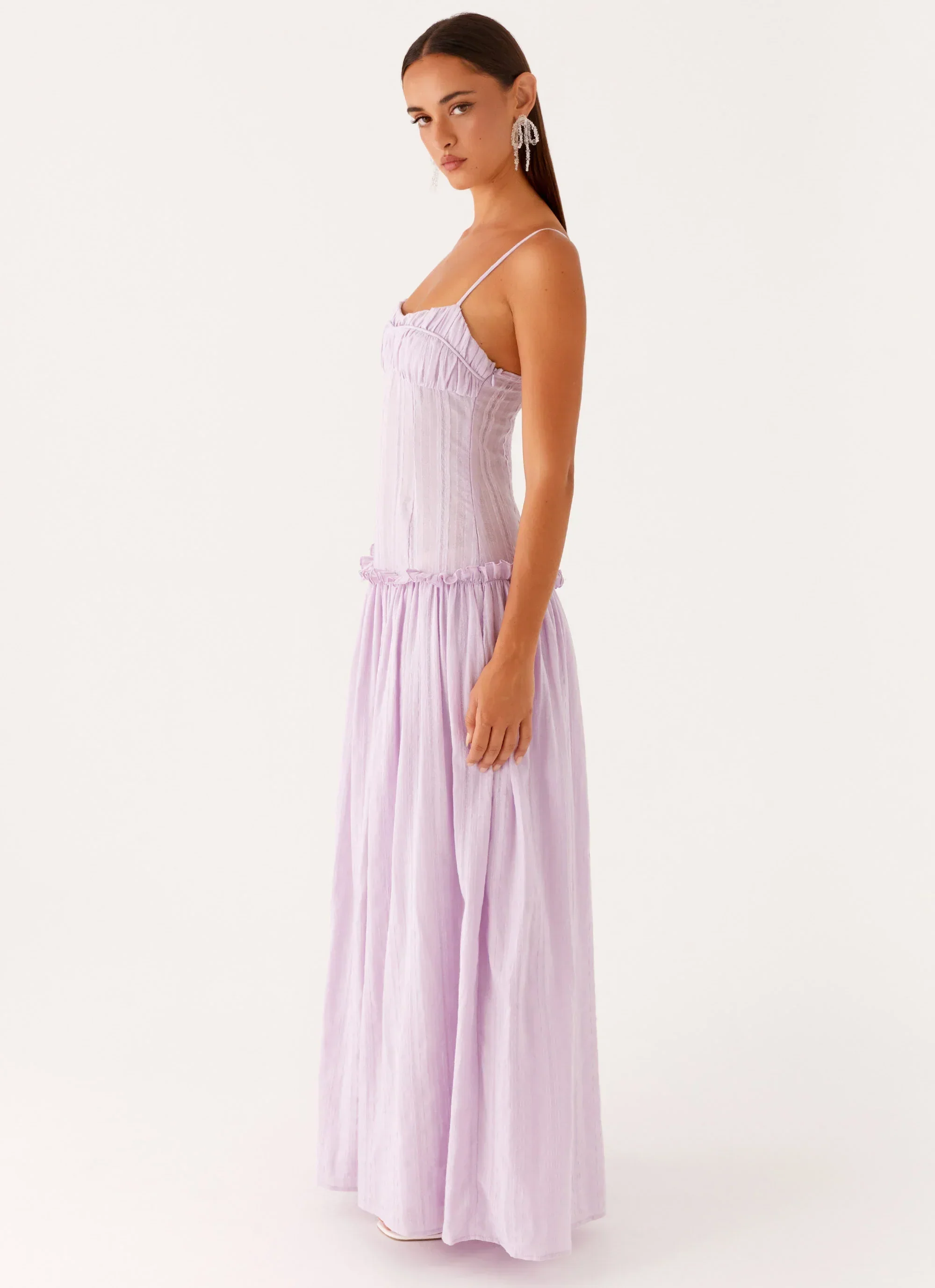 Jacinda Drop Waist Maxi Dress - Lavender - luluinthesky