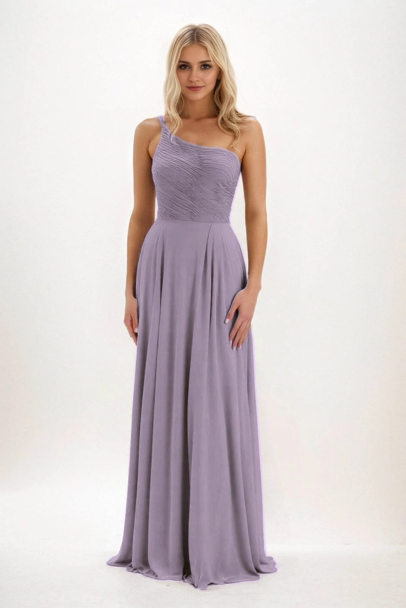 A-Line Maxi Chiffon Bridesmaid Dress CB0858