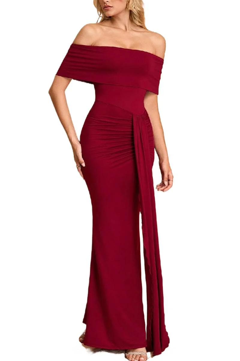 Sheath-Column Elastic Cloth Maxi Formal Wedding Guest Dresses B0FL2J69MM