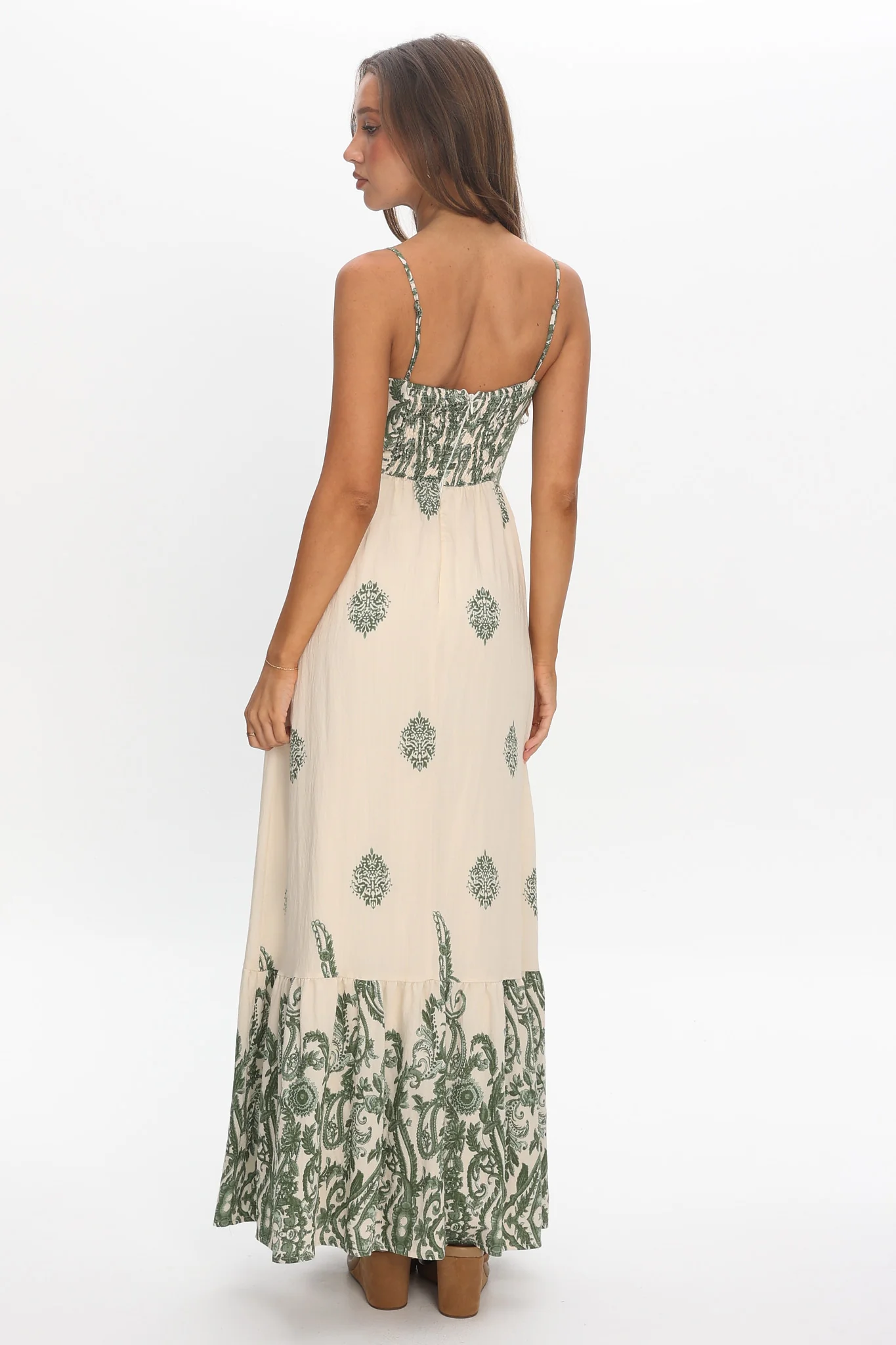 Marrakech Nights Paisley Maxi Dress Cream - luluinthesky
