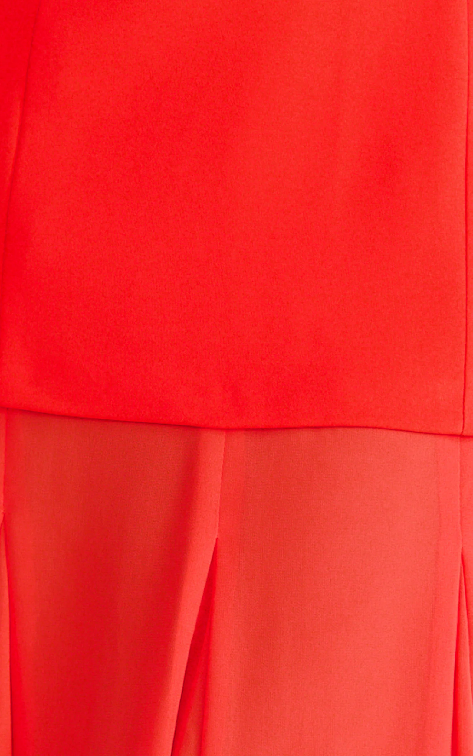 Frances Maxi Dress - Contrast U Neck Godet A Line Dress in Red