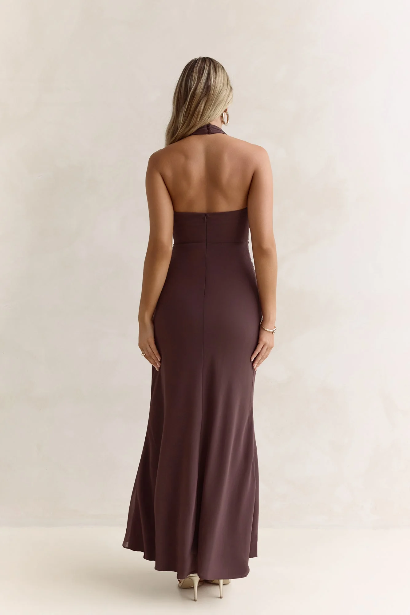 Run To You Halter Maxi Dress Brown