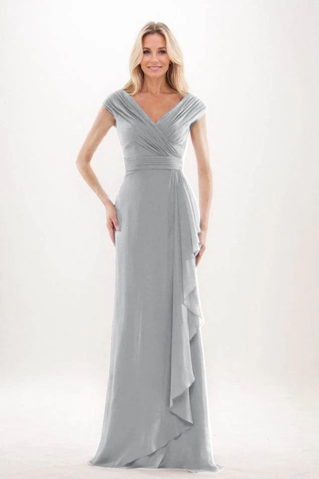 Sheath-Column Maxi Chiffon Mother Of The Bride Dress CM0312