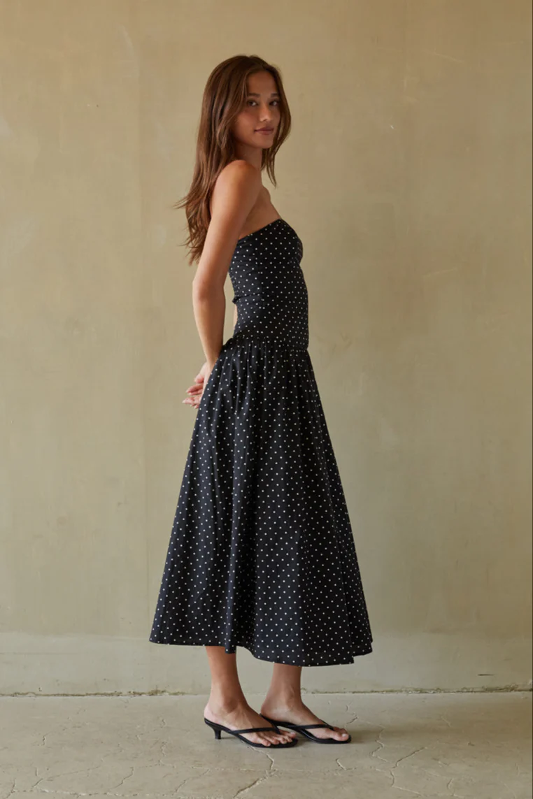 Joey Polka Dot Midi Dress - luluinthesky