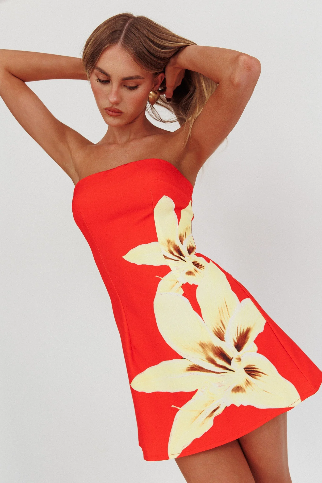 Heart To Heart Strapless Mini Dress Lily Red - luluinthesky