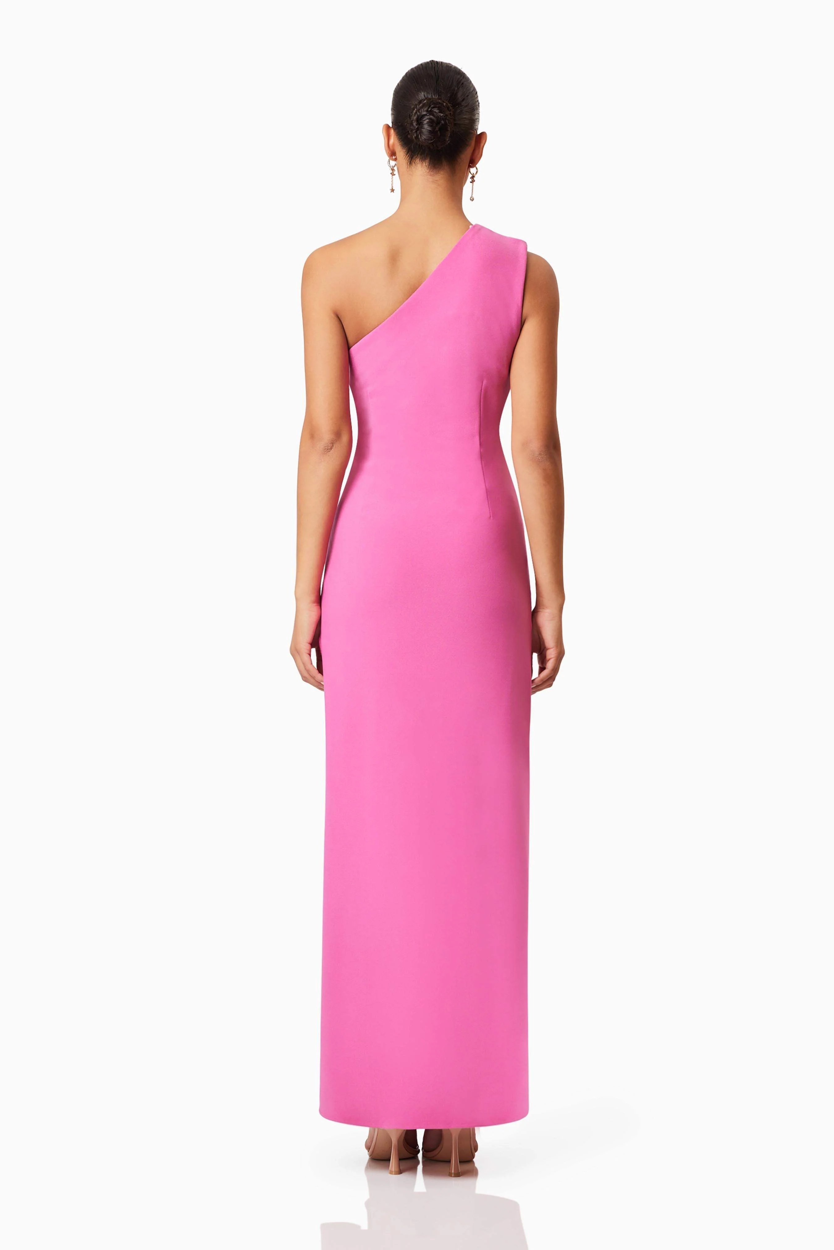 Janelle One Shoulder Gown In Pink