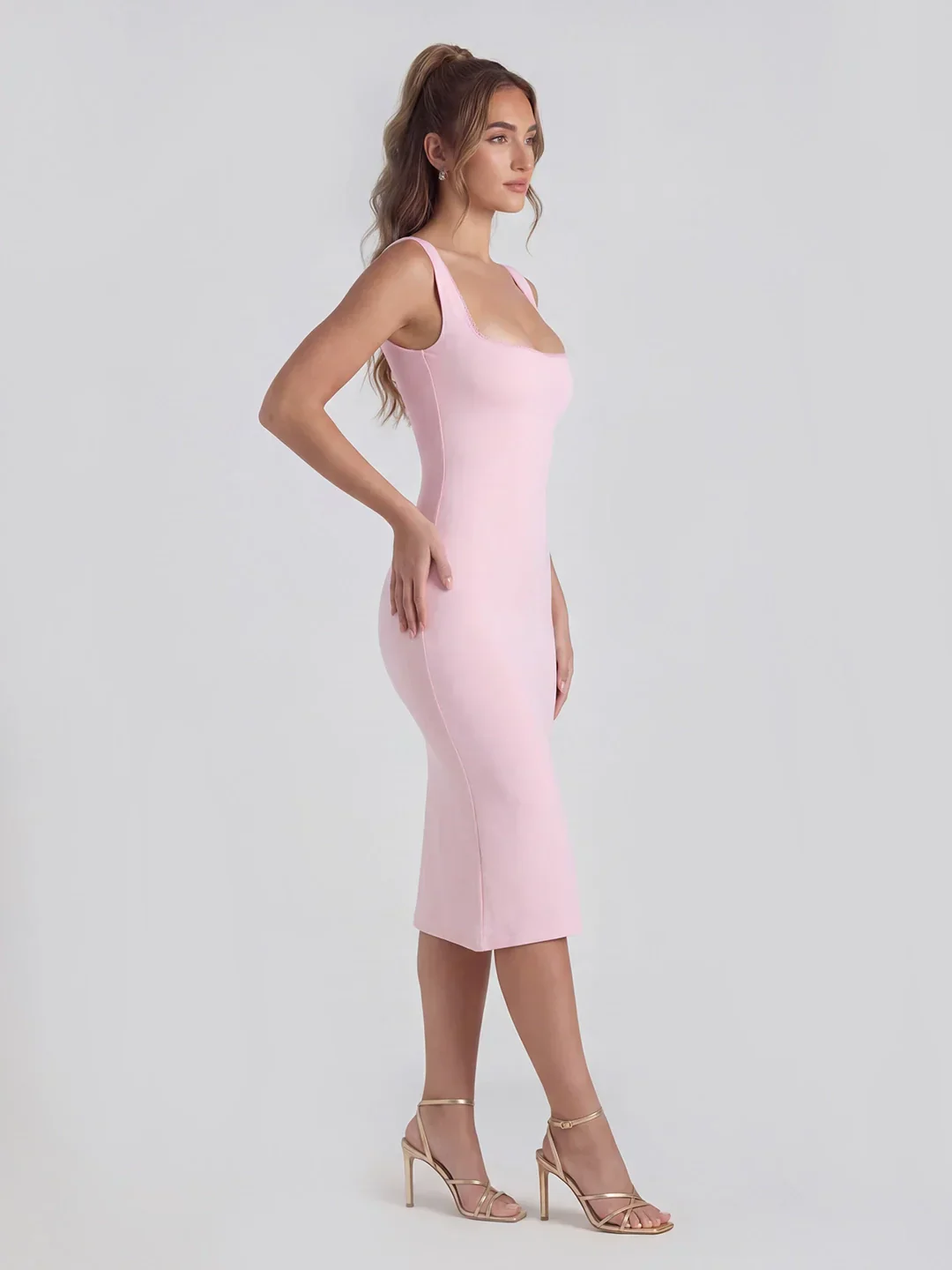 Lace Trimmed Backless Midi Dress - luluinthesky