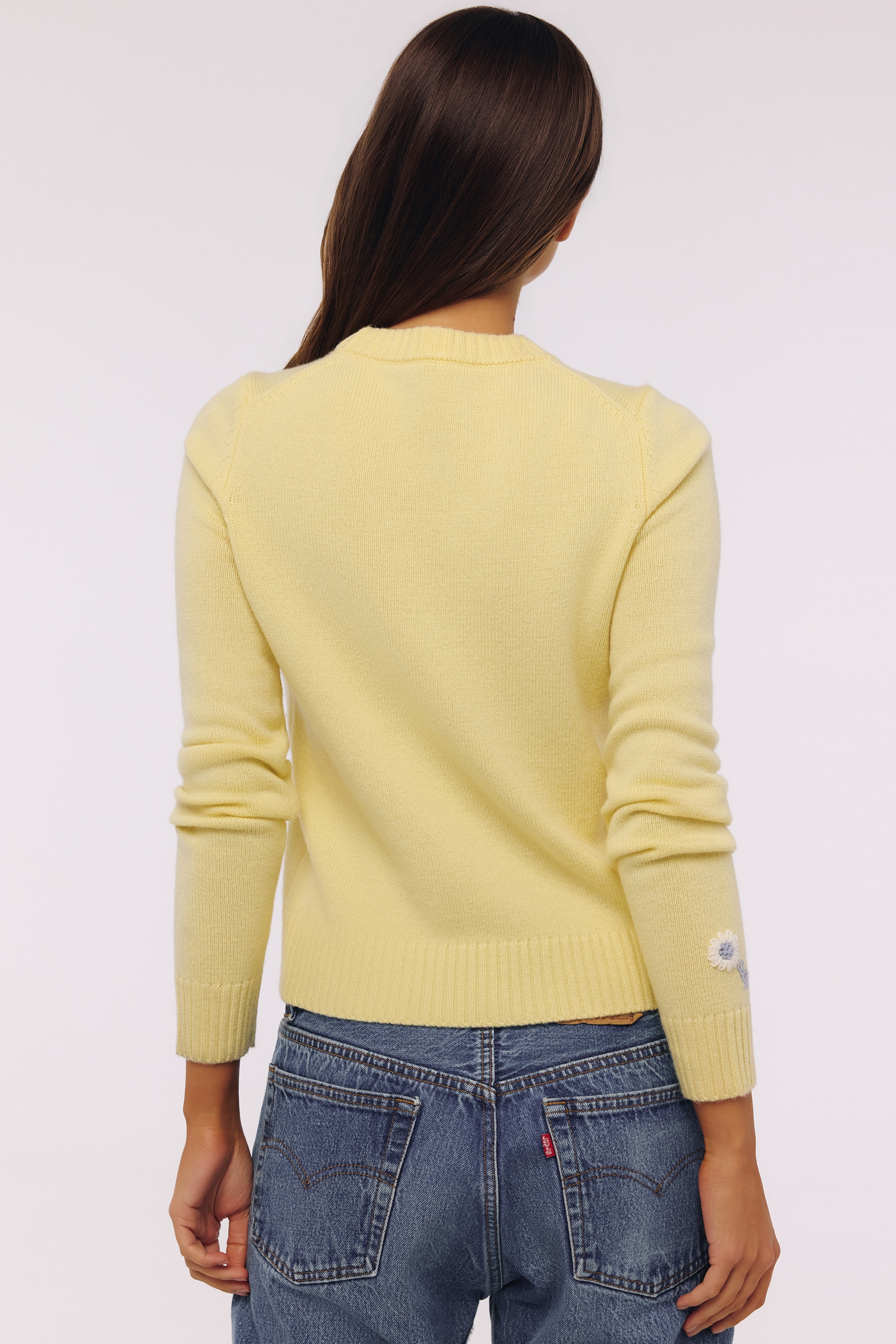 Lemon Merino Wool + Cashmere Crew Neck Sweater