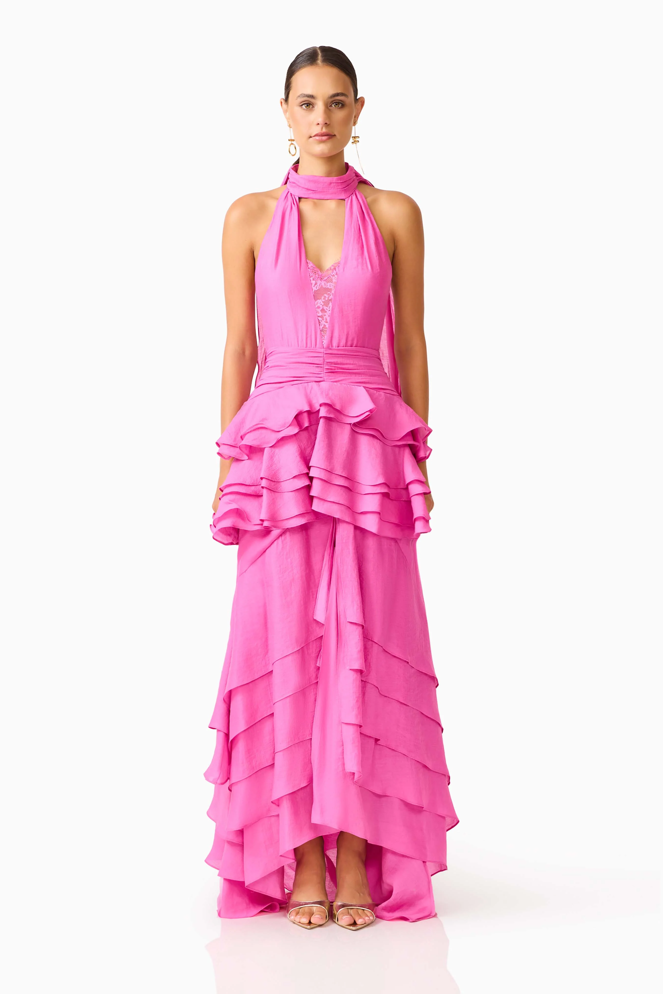 Rosera Halter Gown in Pink