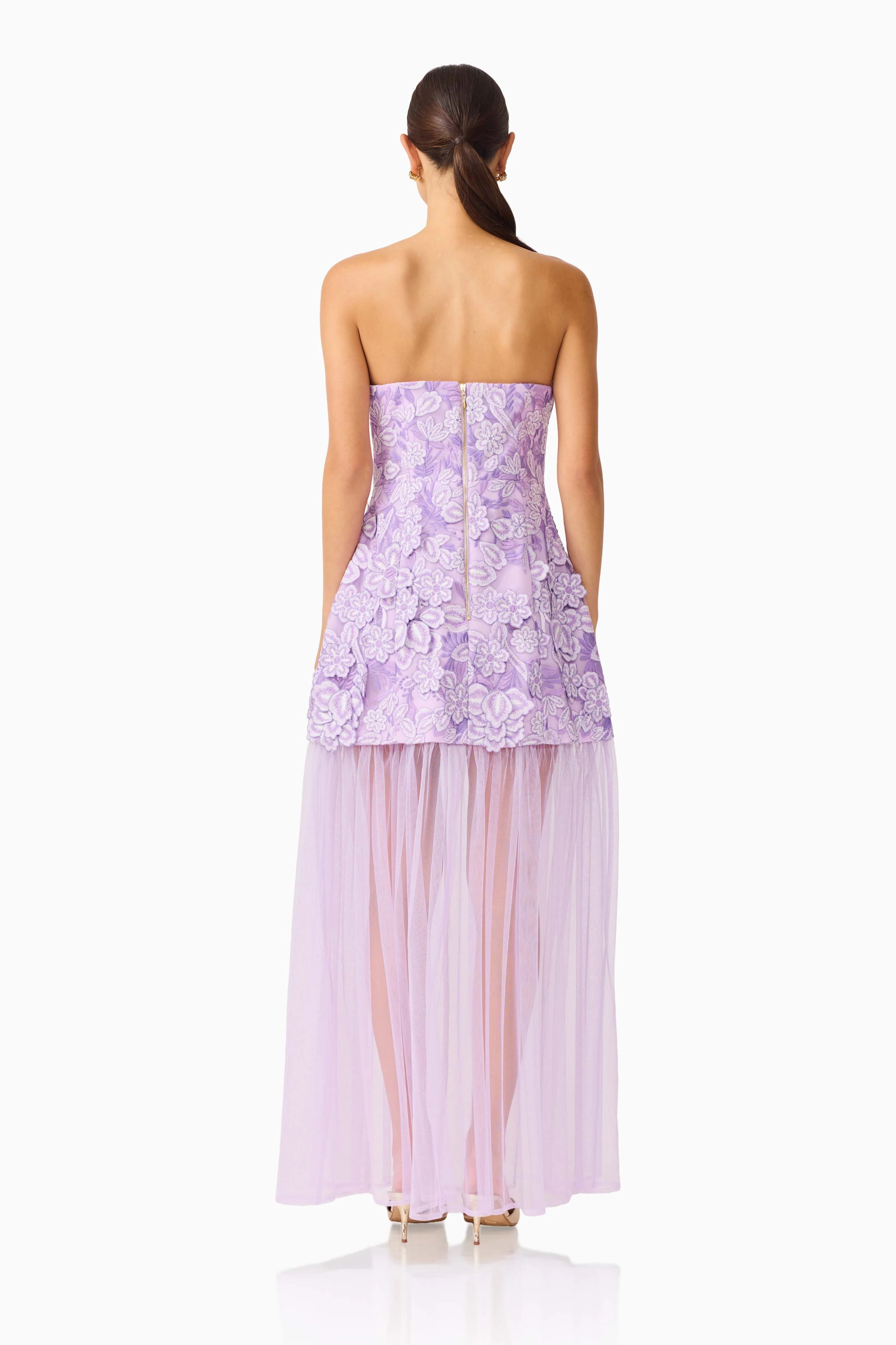 Roseate Strapless Maxi Dress in Purple