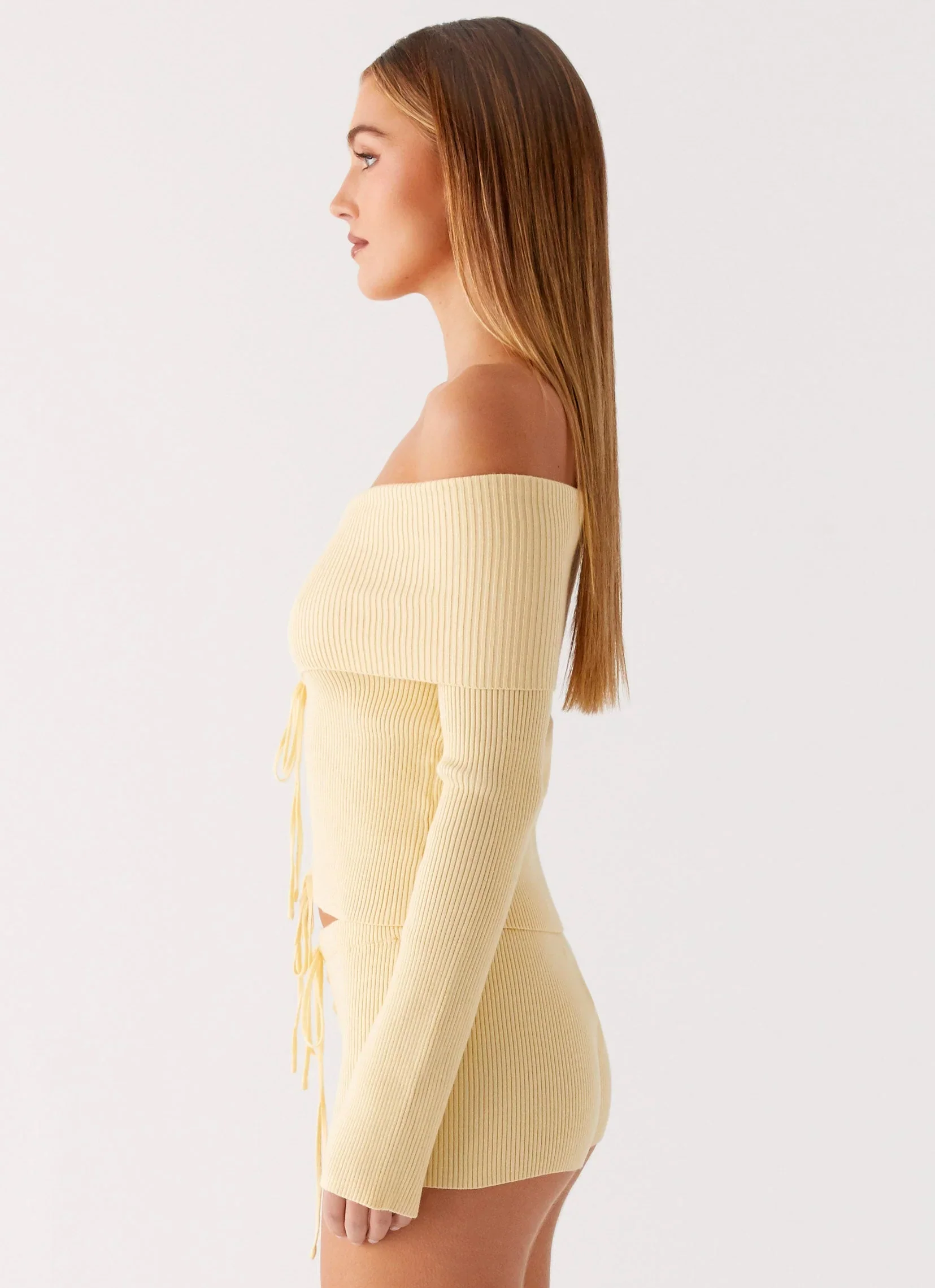 Muted Muse Knit Long Sleeve Top - Yellow
