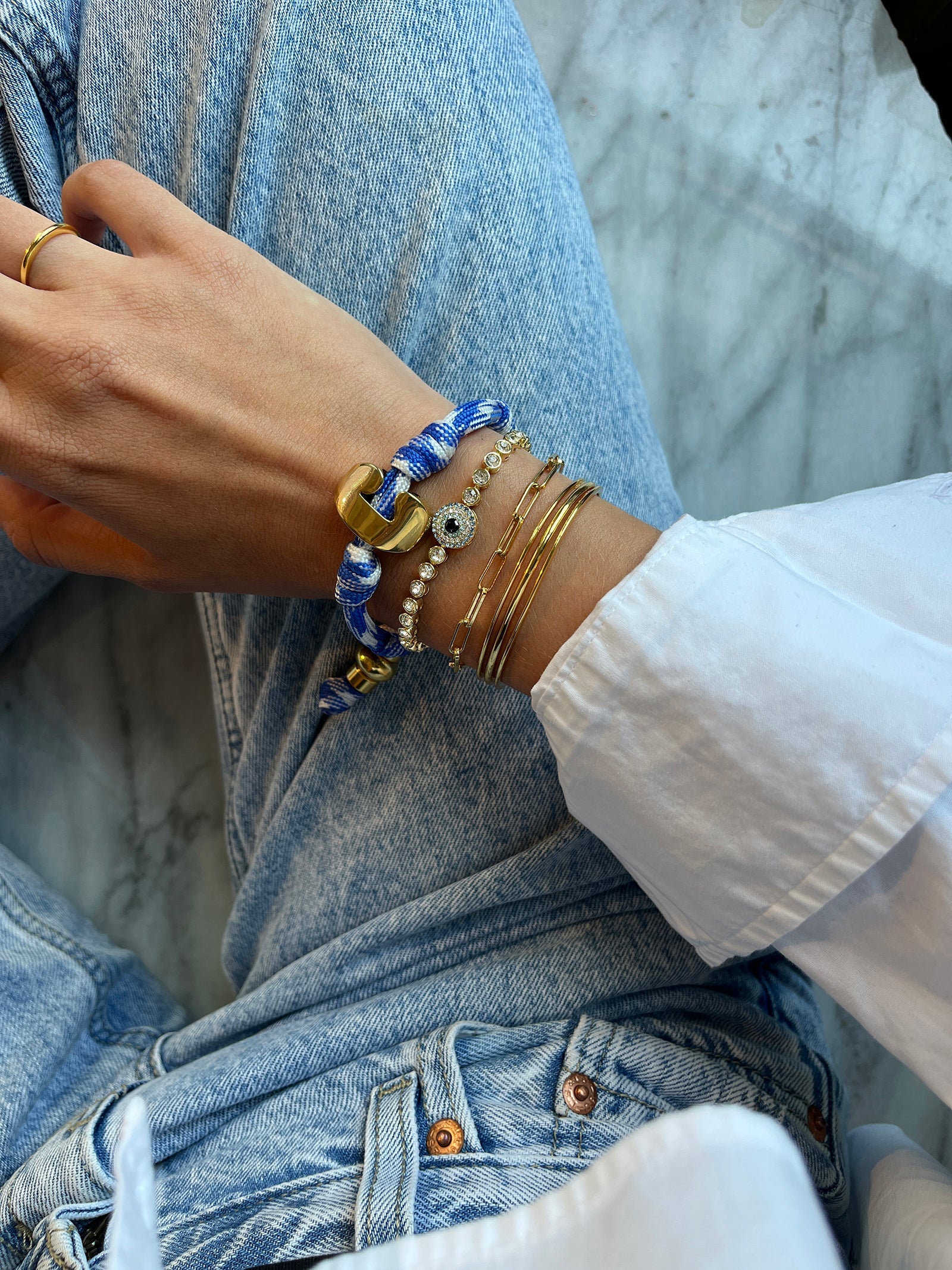 Amalie Evil Eye Tennis Bracelet - Single Evil Eye