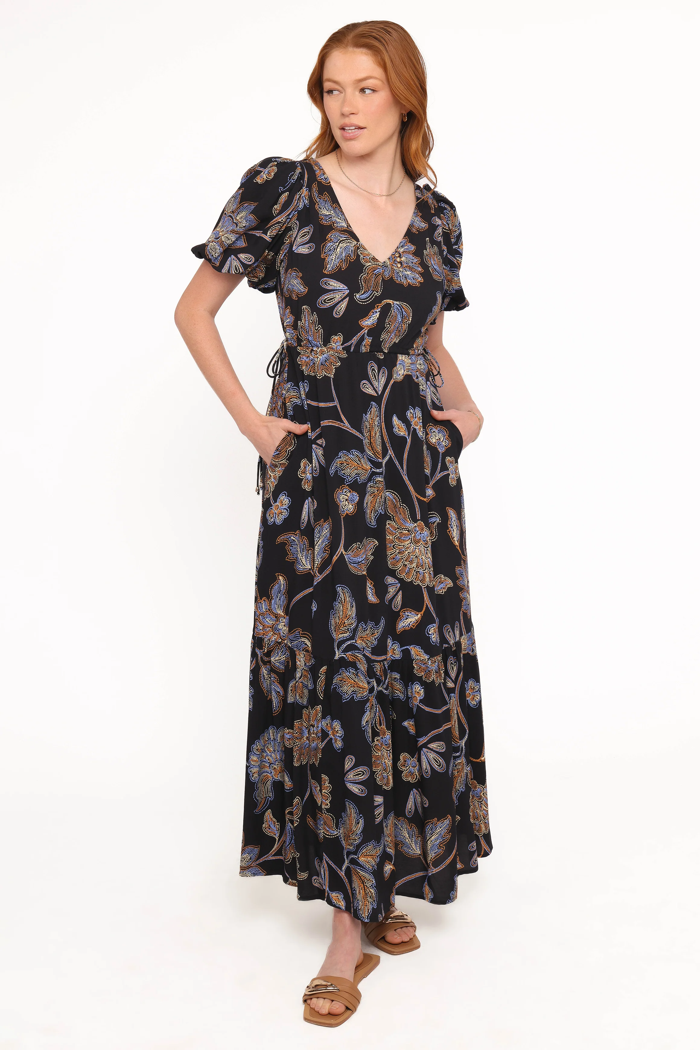 Loveen Maxi Dress - Black Floral